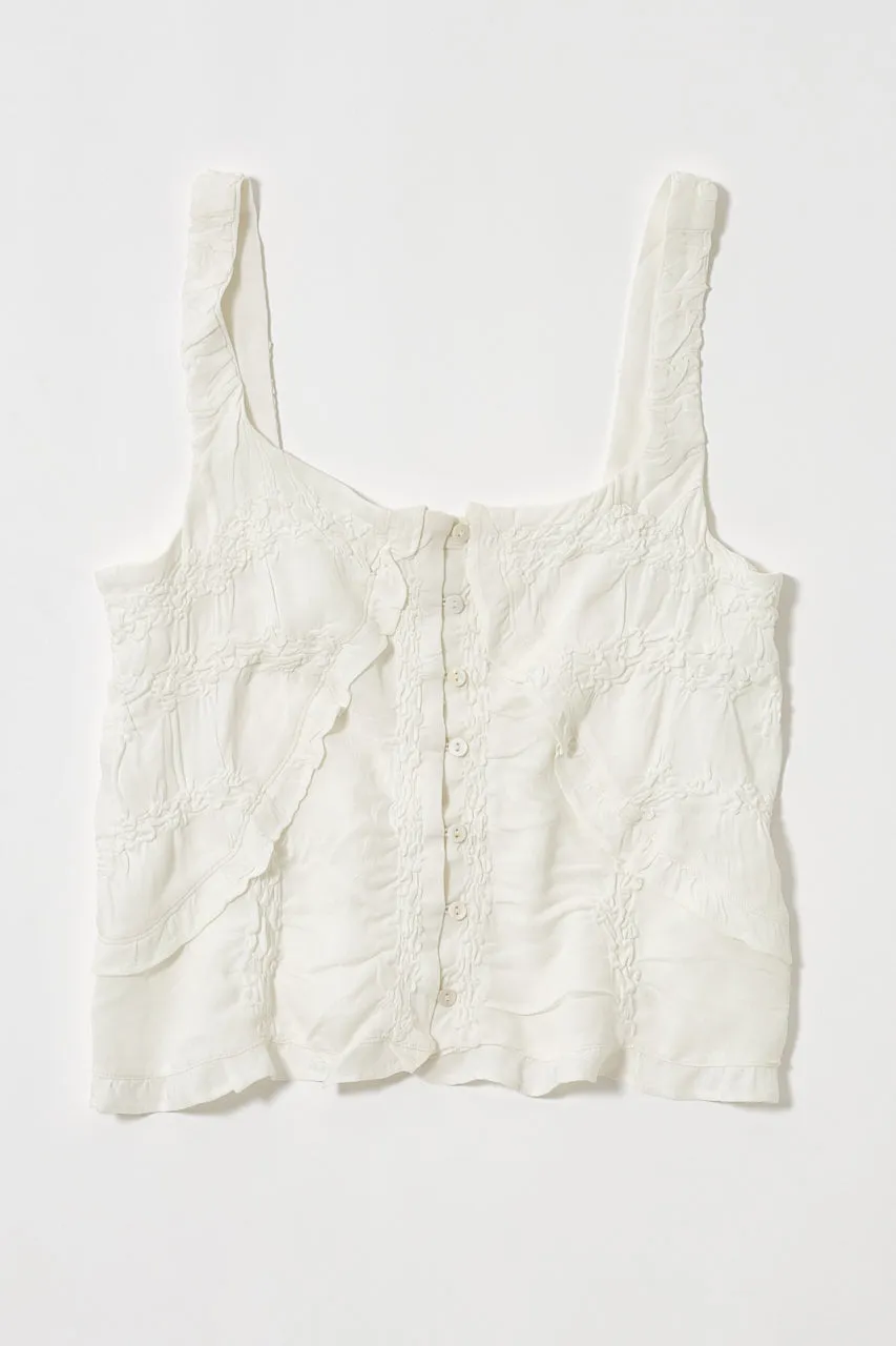 BUTTON UP SMOCKING CAMI sold by Moussy