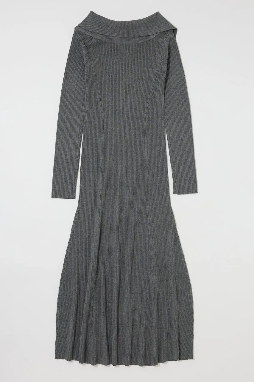 ASYMMETRY COLLAR KNIT DRESS sold by Moussy product image thumbnail 4