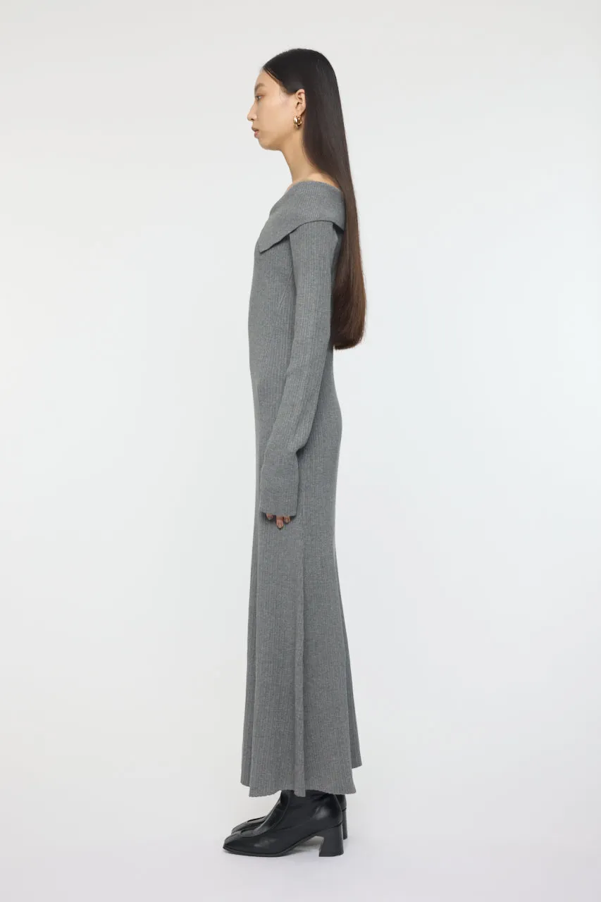 ASYMMETRY COLLAR KNIT DRESS sold by Moussy product image thumbnail 5