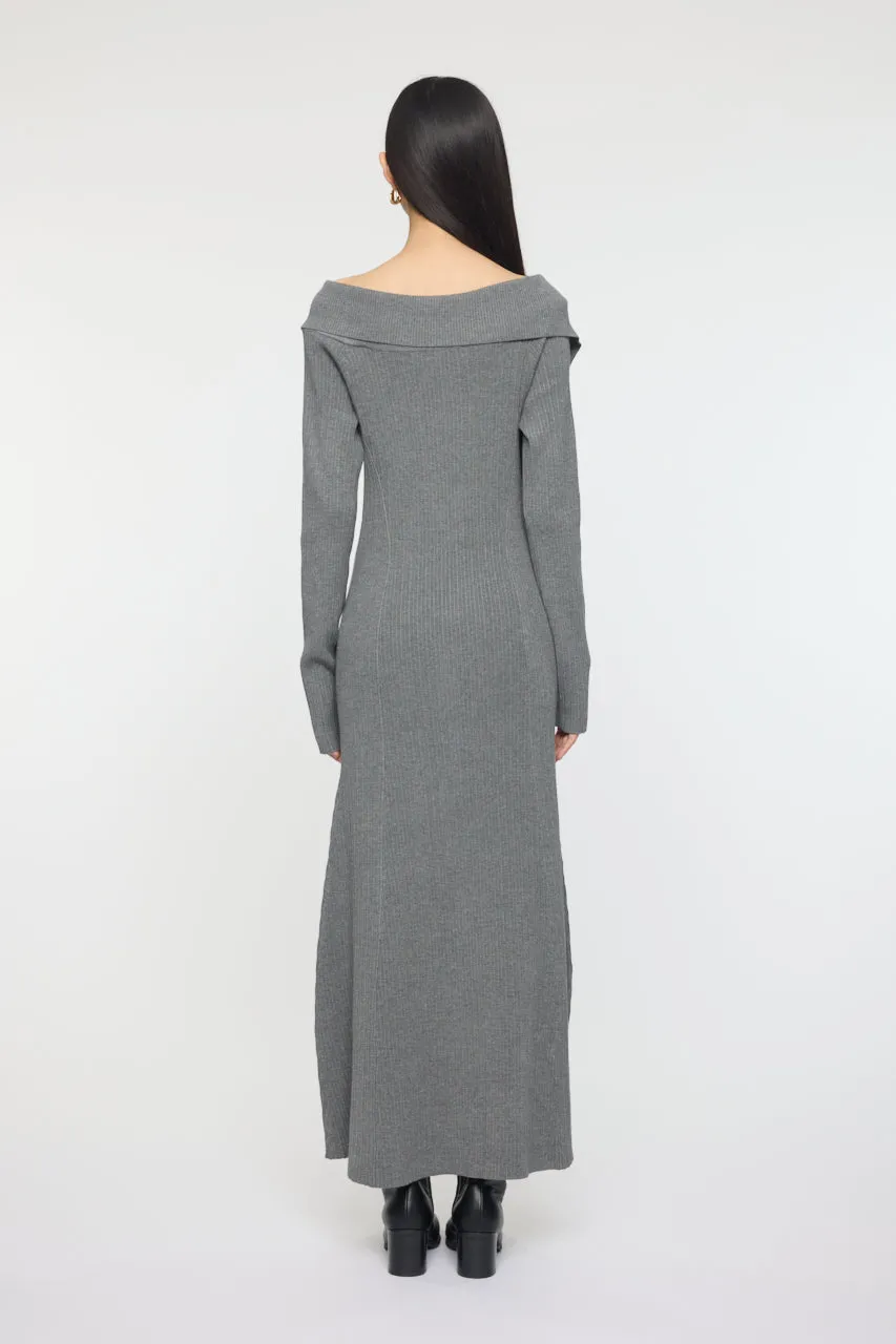 ASYMMETRY COLLAR KNIT DRESS sold by Moussy product image thumbnail 3