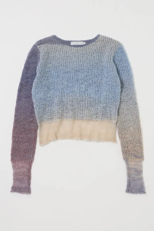 GRADATION CROPPED KNIT TOP made by Moussy