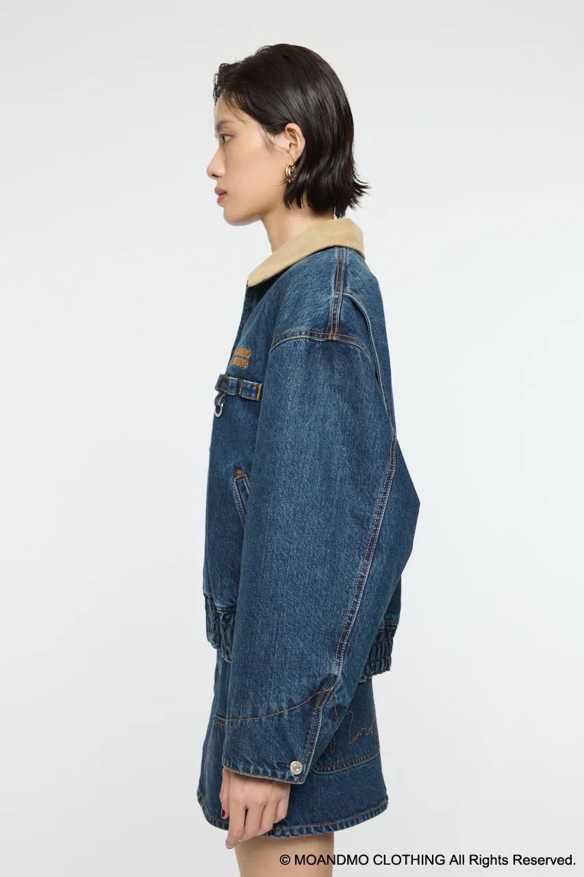 MOANDMO DENIM PADDED JACKET sold by Moussy product image thumbnail 4