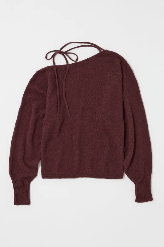 ONE SHOULDER KNIT TOP made by Moussy