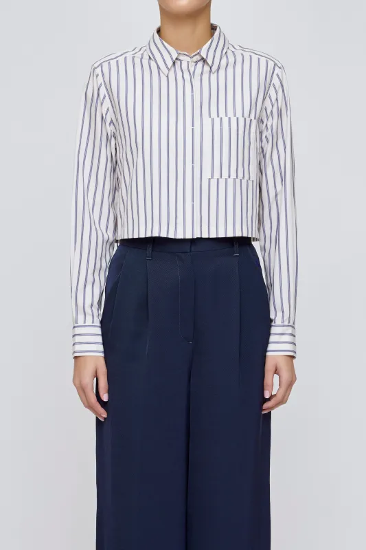 MV BASIC STRIPED CROPPED SHIRT made by MOUSSY VINTAGE
