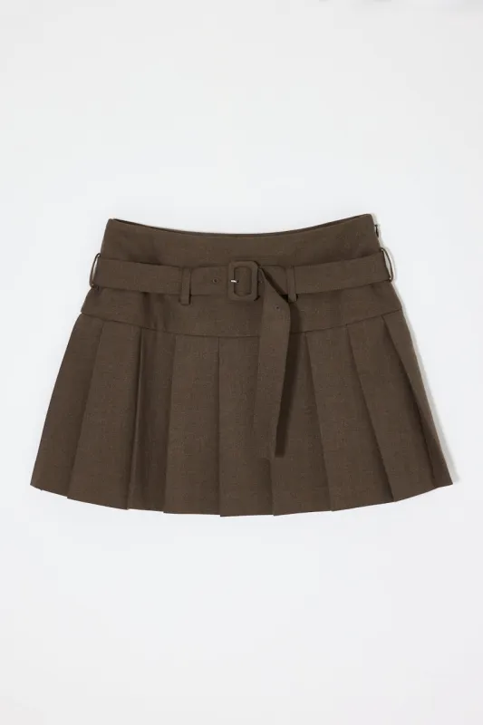 LOW SLUNG PLEATED MINI SKIRT - JS sold by Moussy