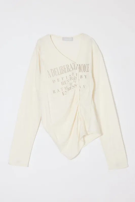 FRONT GATHER DOCKING LONG SLEEVE TOP made by Moussy