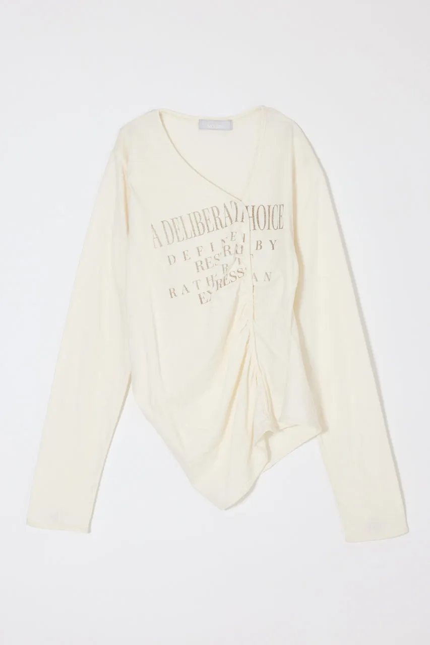 FRONT GATHER DOCKING LONG SLEEVE TOP sold by Moussy