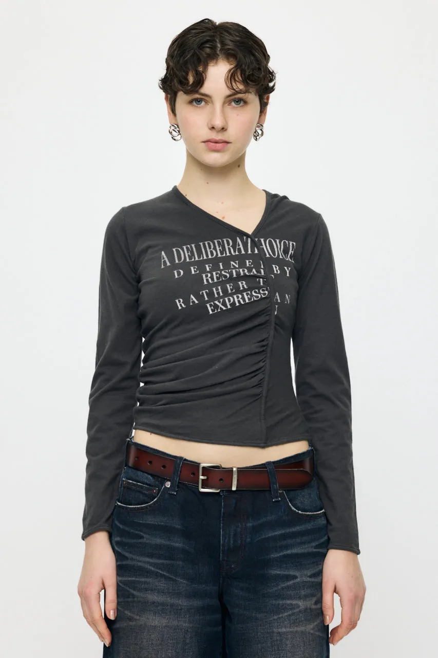 FRONT GATHER DOCKING LONG SLEEVE TOP sold by Moussy product image thumbnail 2