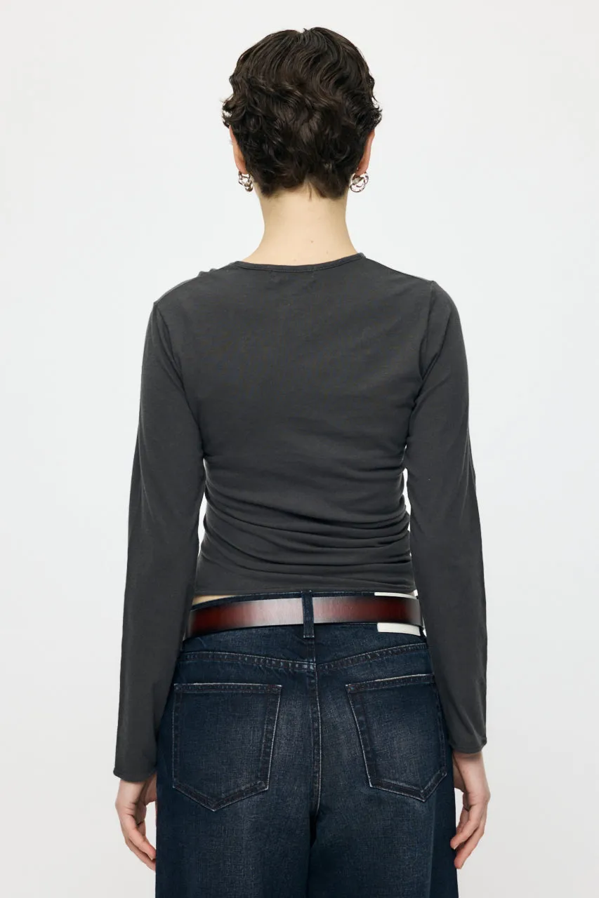FRONT GATHER DOCKING LONG SLEEVE TOP sold by Moussy product image thumbnail 3