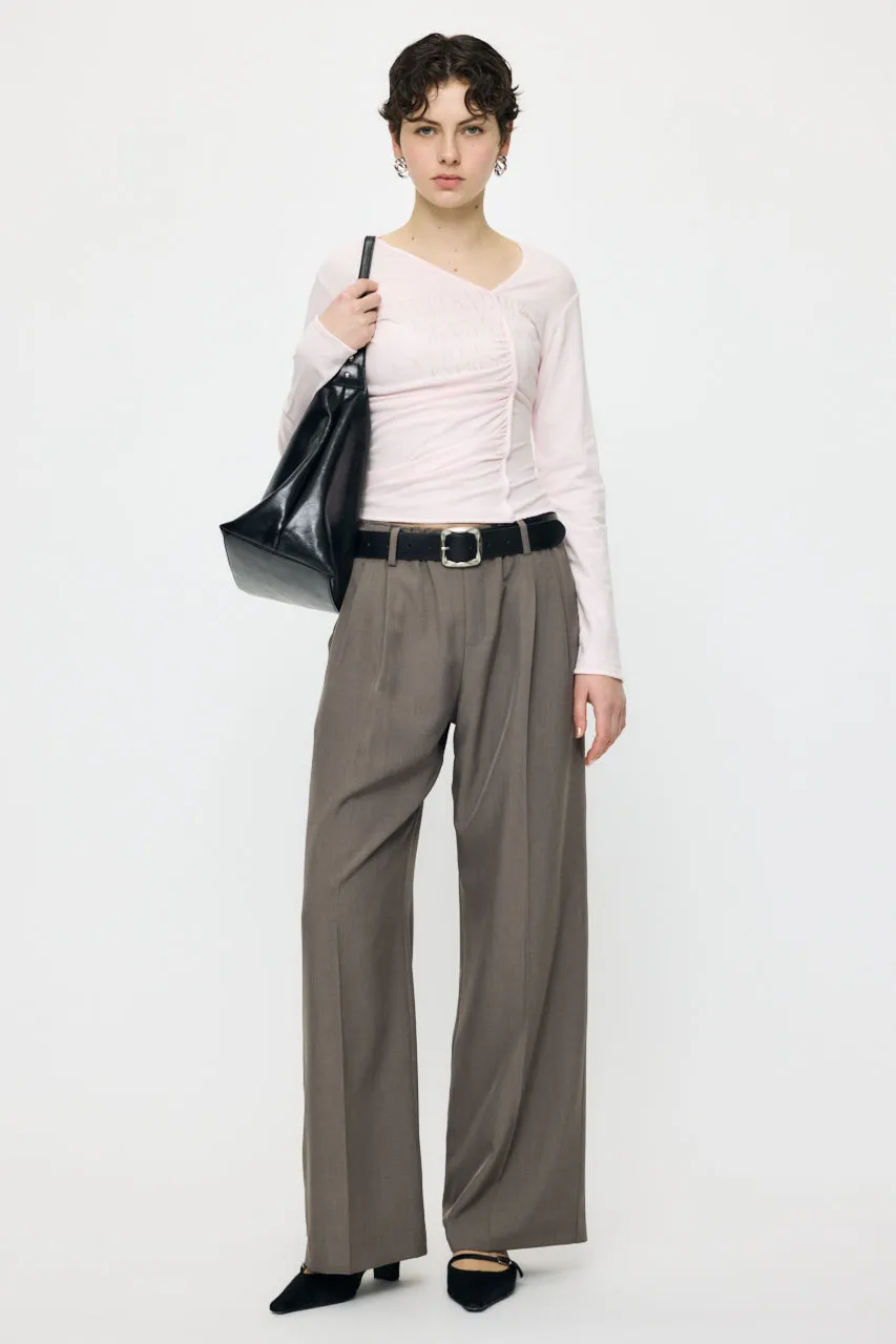 FRONT GATHER DOCKING LONG SLEEVE TOP sold by Moussy product image thumbnail 3