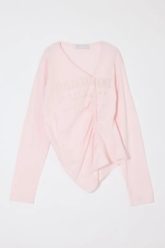 FRONT GATHER DOCKING LONG SLEEVE TOP made by Moussy