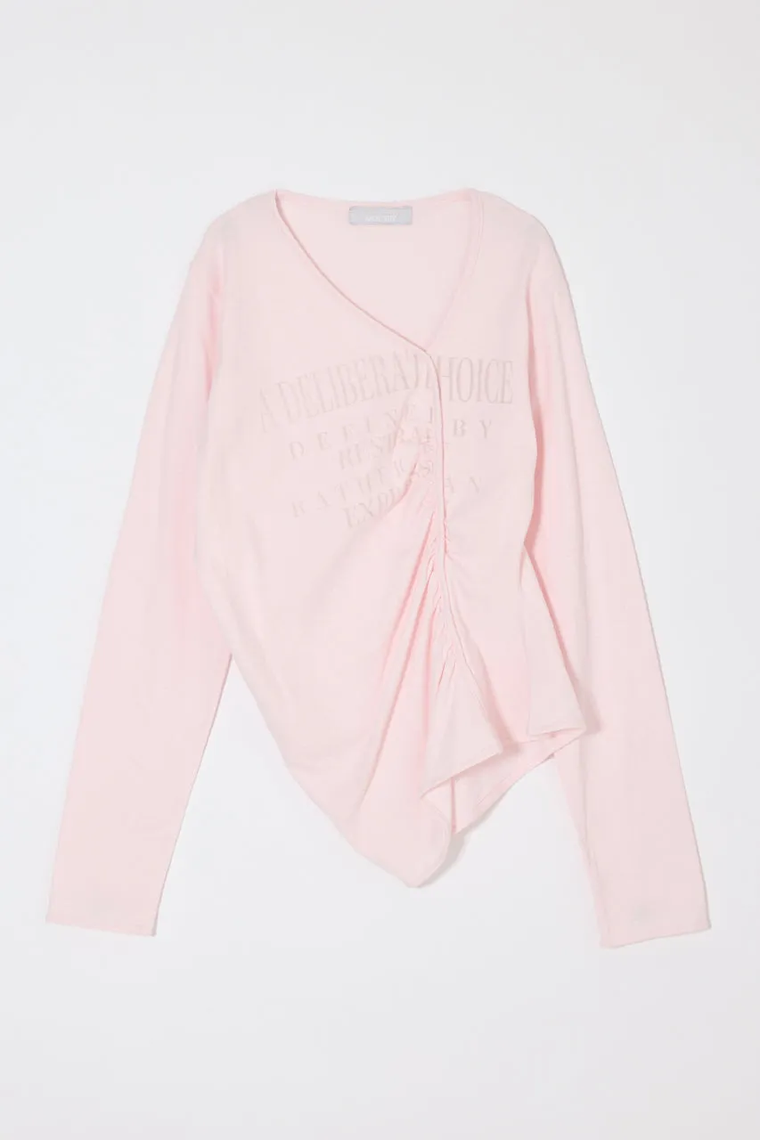 FRONT GATHER DOCKING LONG SLEEVE TOP sold by Moussy