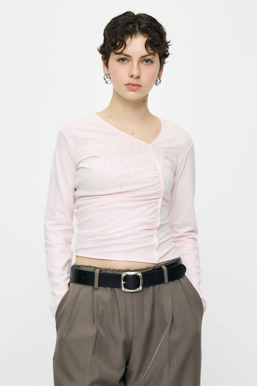 FRONT GATHER DOCKING LONG SLEEVE TOP sold by Moussy product image thumbnail 5