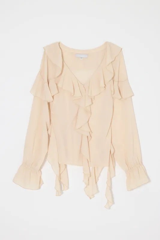 CHIFFON RUFFLE BLOUSE made by Moussy