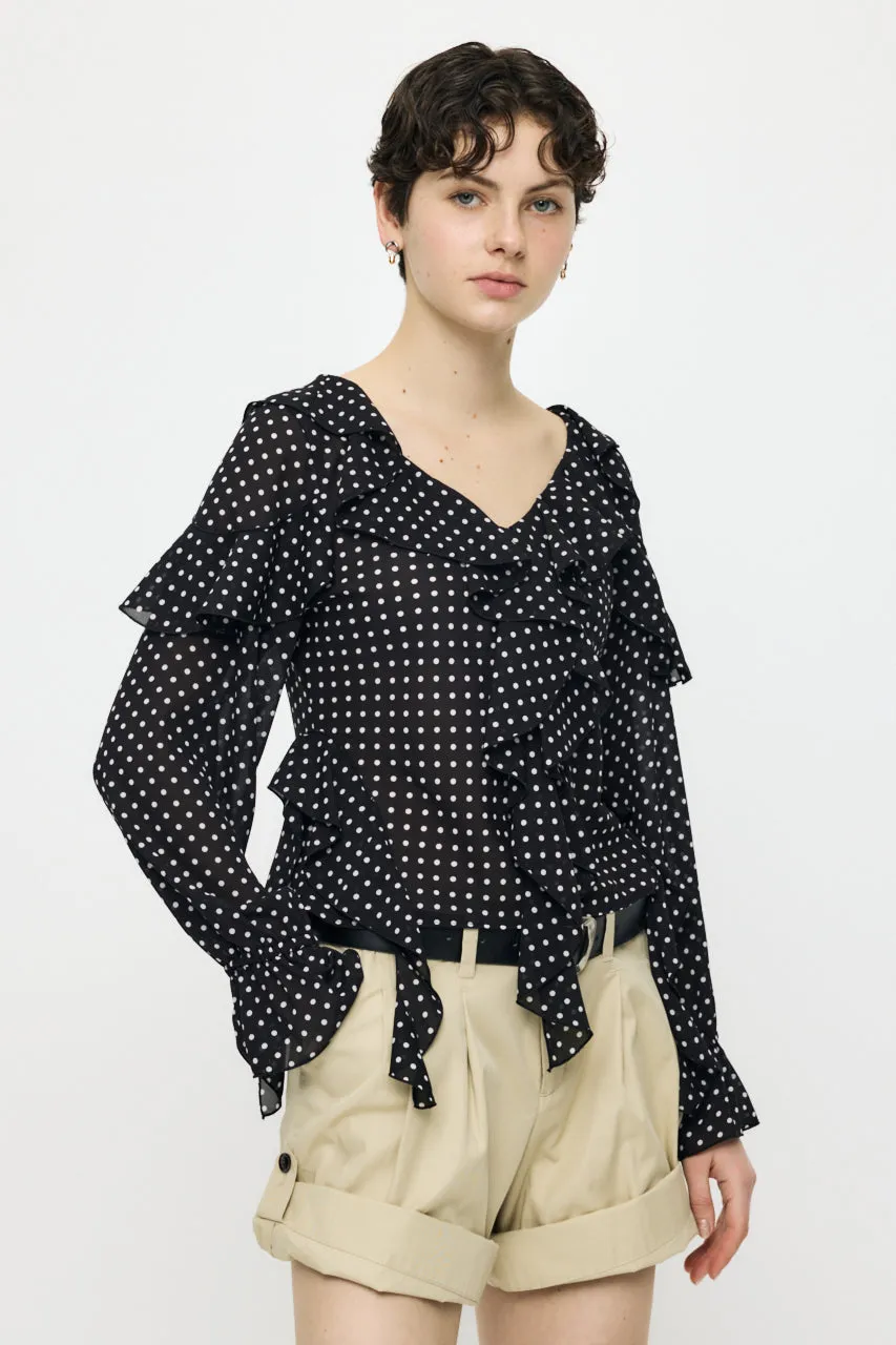CHIFFON RUFFLE BLOUSE sold by Moussy product image thumbnail 4