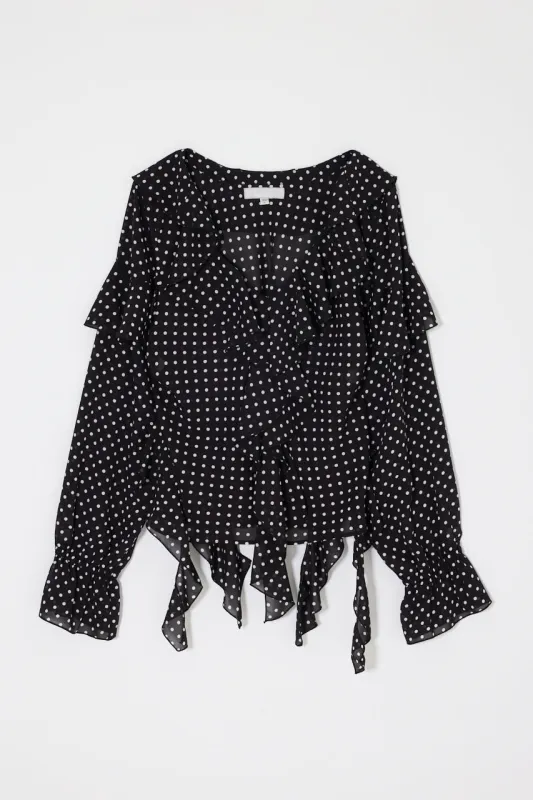 CHIFFON RUFFLE BLOUSE made by Moussy