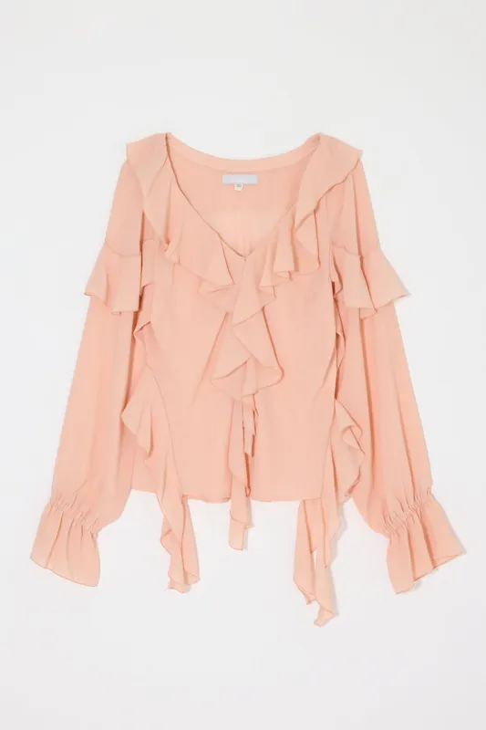 CHIFFON RUFFLE BLOUSE made by Moussy