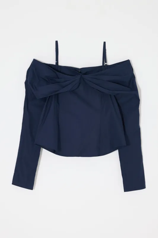 RIBBON OFF SHOULDER BLOUSE made by Moussy