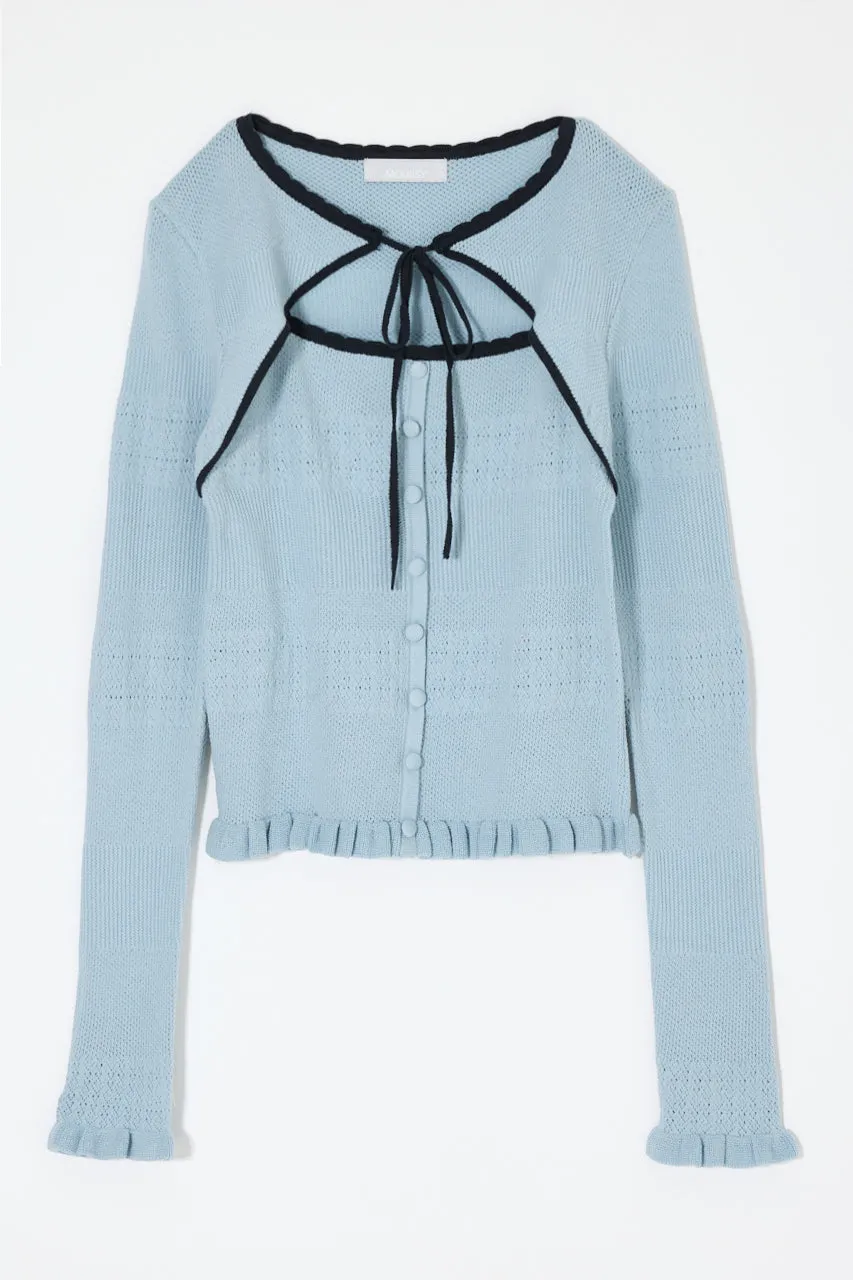 BOW DESIGN LAYERED KNIT sold by Moussy