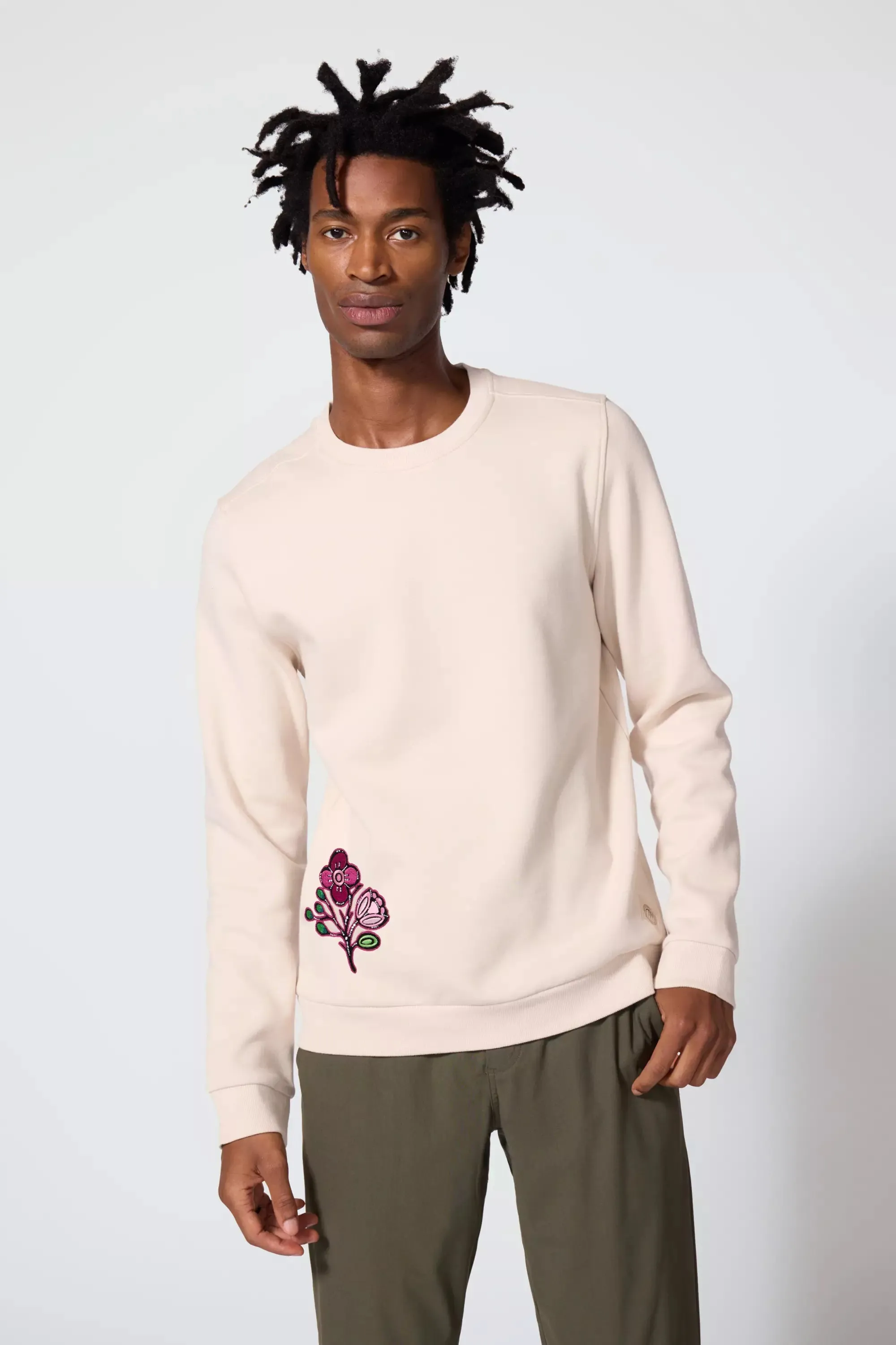 Comfort Men's Fleece Embroidered Sweatshirt - Stone sold by MPG product image thumbnail 4