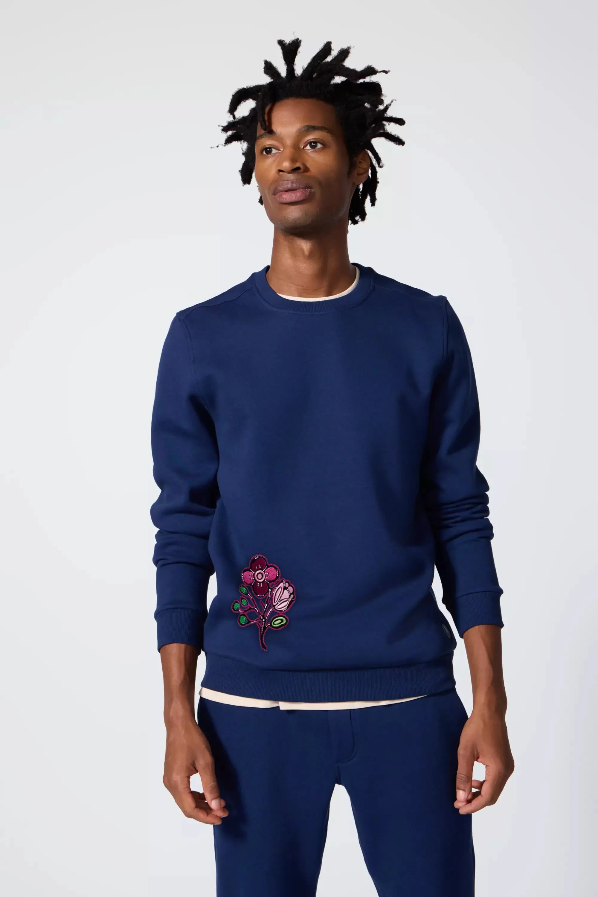 Comfort Men's Fleece Embroidered Sweatshirt - Navy sold by MPG product image thumbnail 2