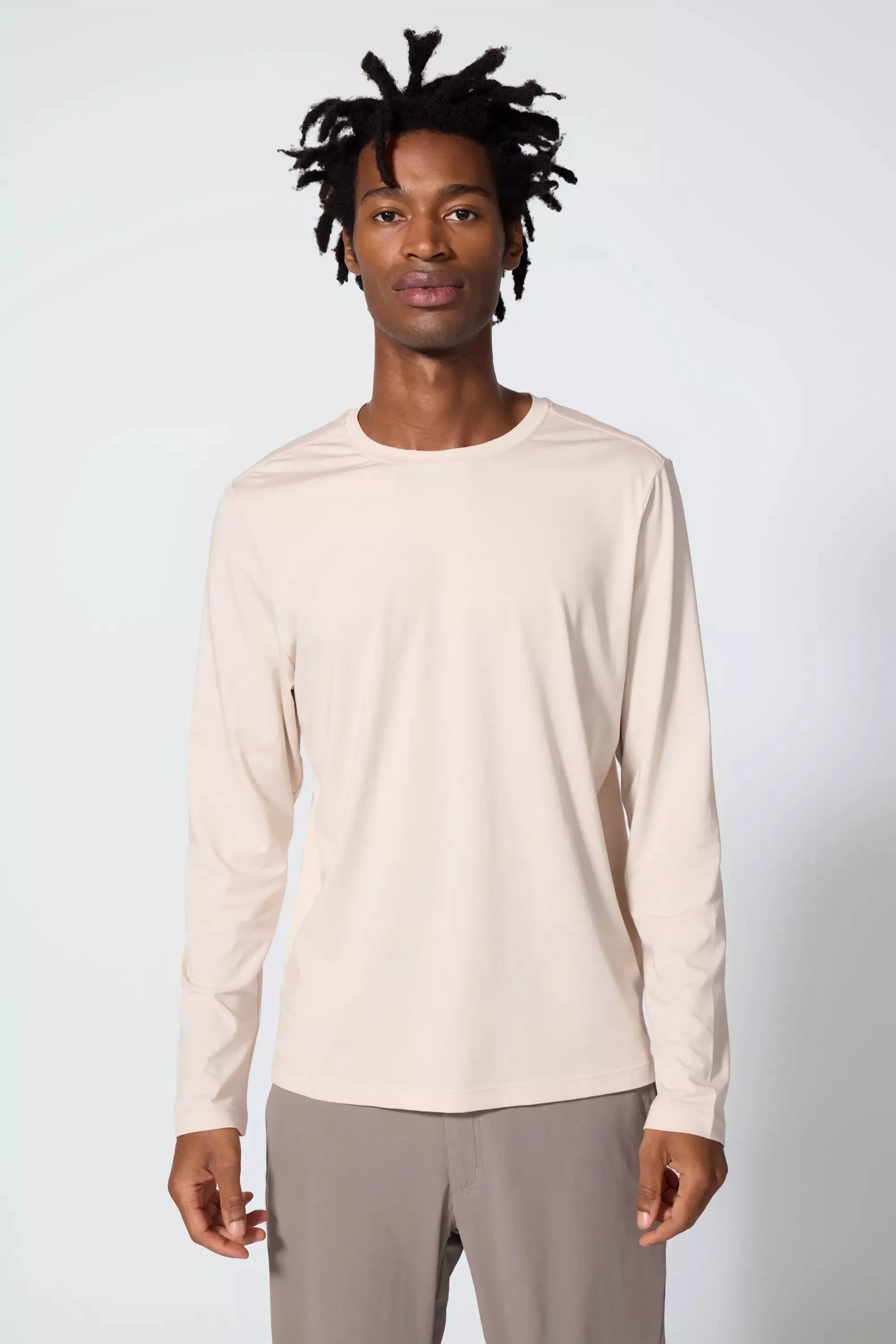 Pima Cotton Long Sleeve Tee - Stone sold by MPG product image thumbnail 4