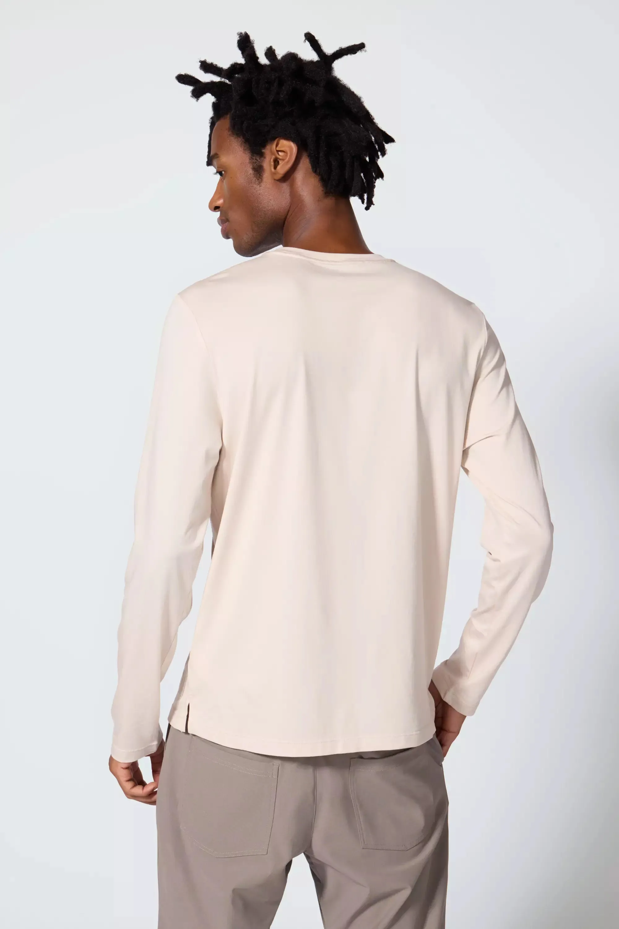 Pima Cotton Long Sleeve Tee - Stone sold by MPG product image thumbnail 3