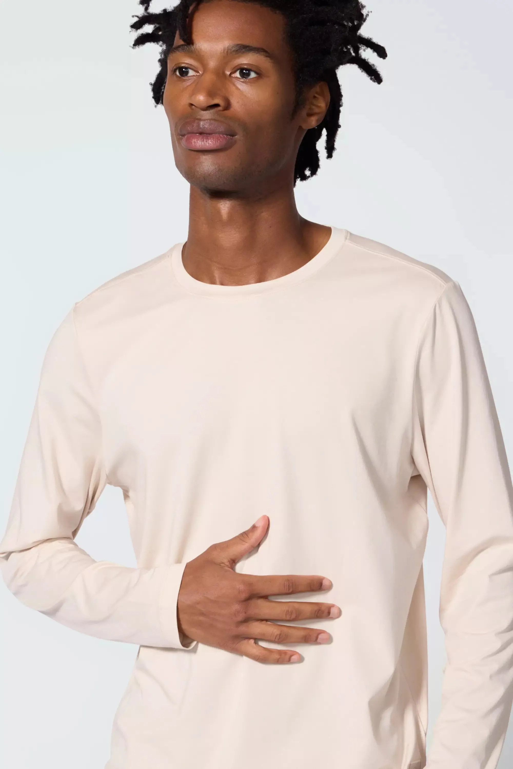 Pima Cotton Long Sleeve Tee - Stone sold by MPG product image thumbnail 5