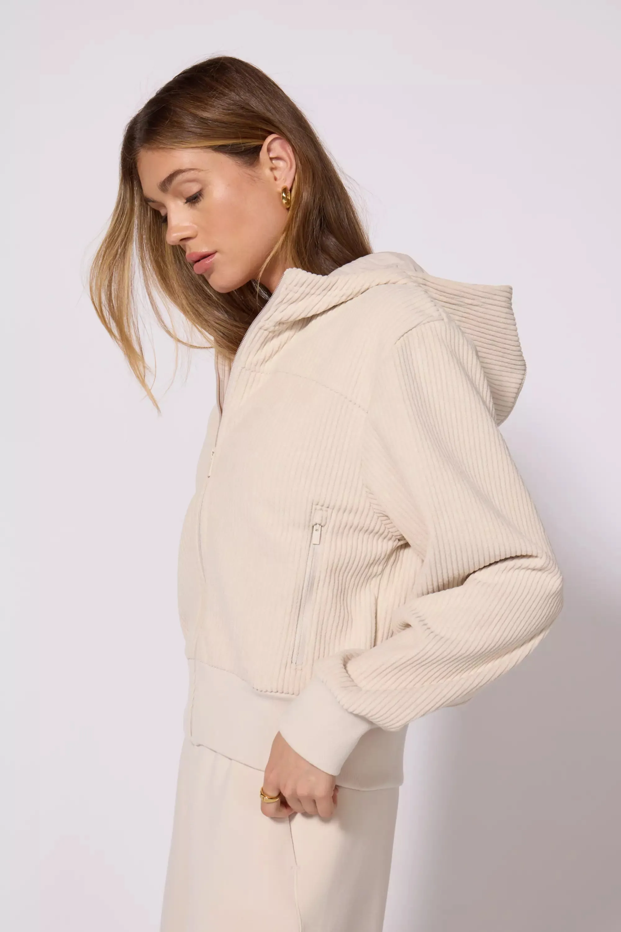 Aura Cropped Jacket - Stone sold by MPG