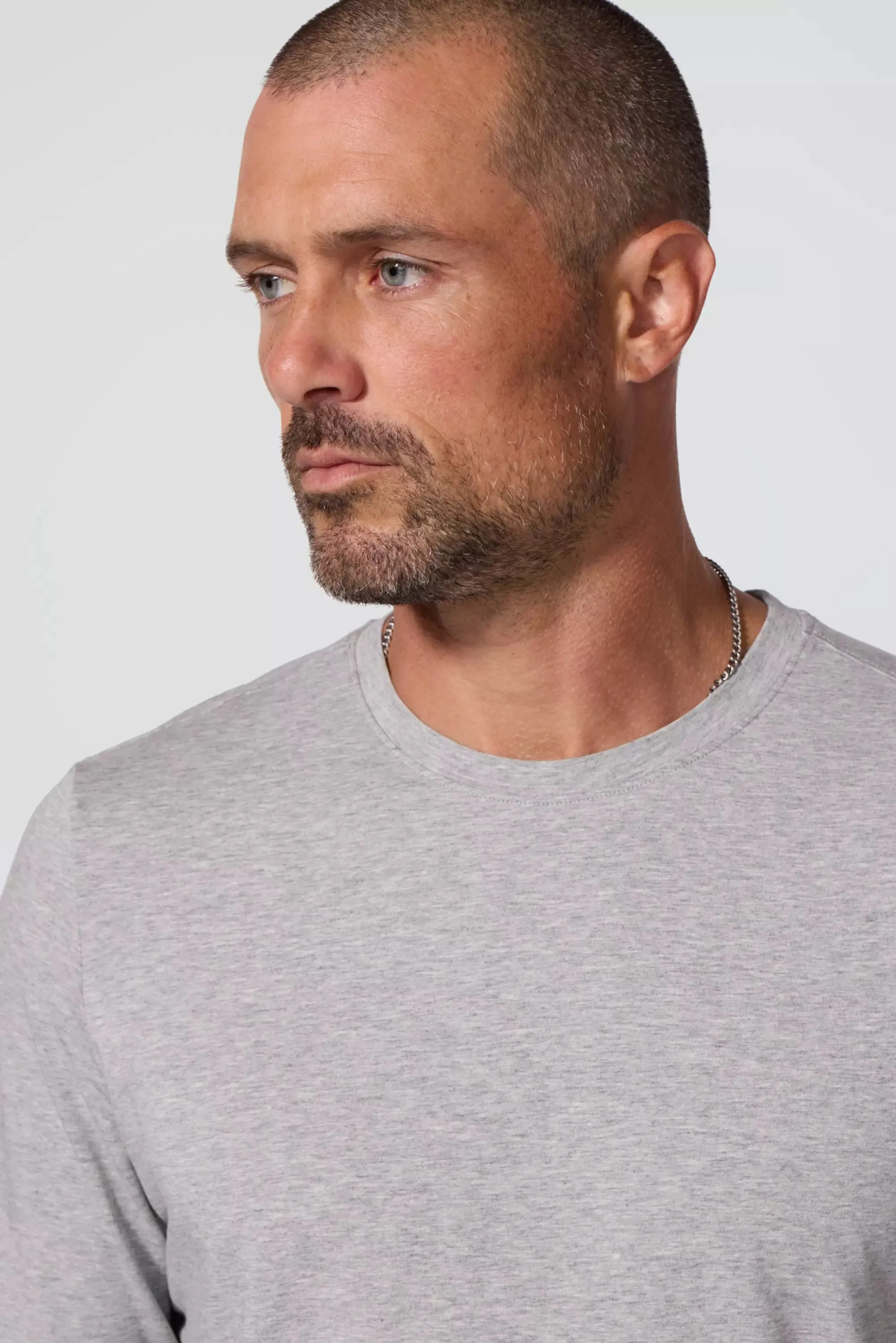 Pima Cotton Long Sleeve Tee - Htr Concrete sold by MPG product image thumbnail 5