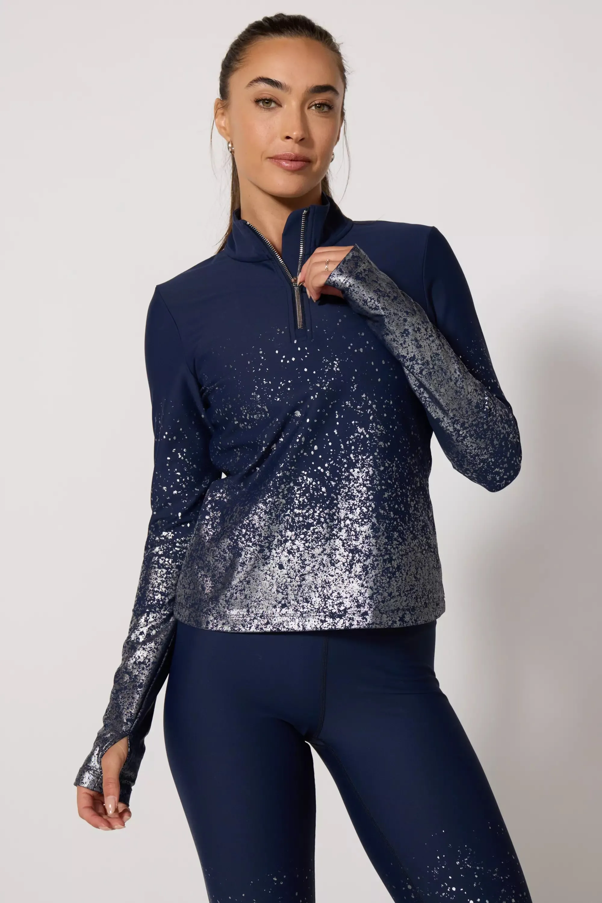 Foil-Print 1/4 Zip - Deep Navy sold by MPG product image thumbnail 5