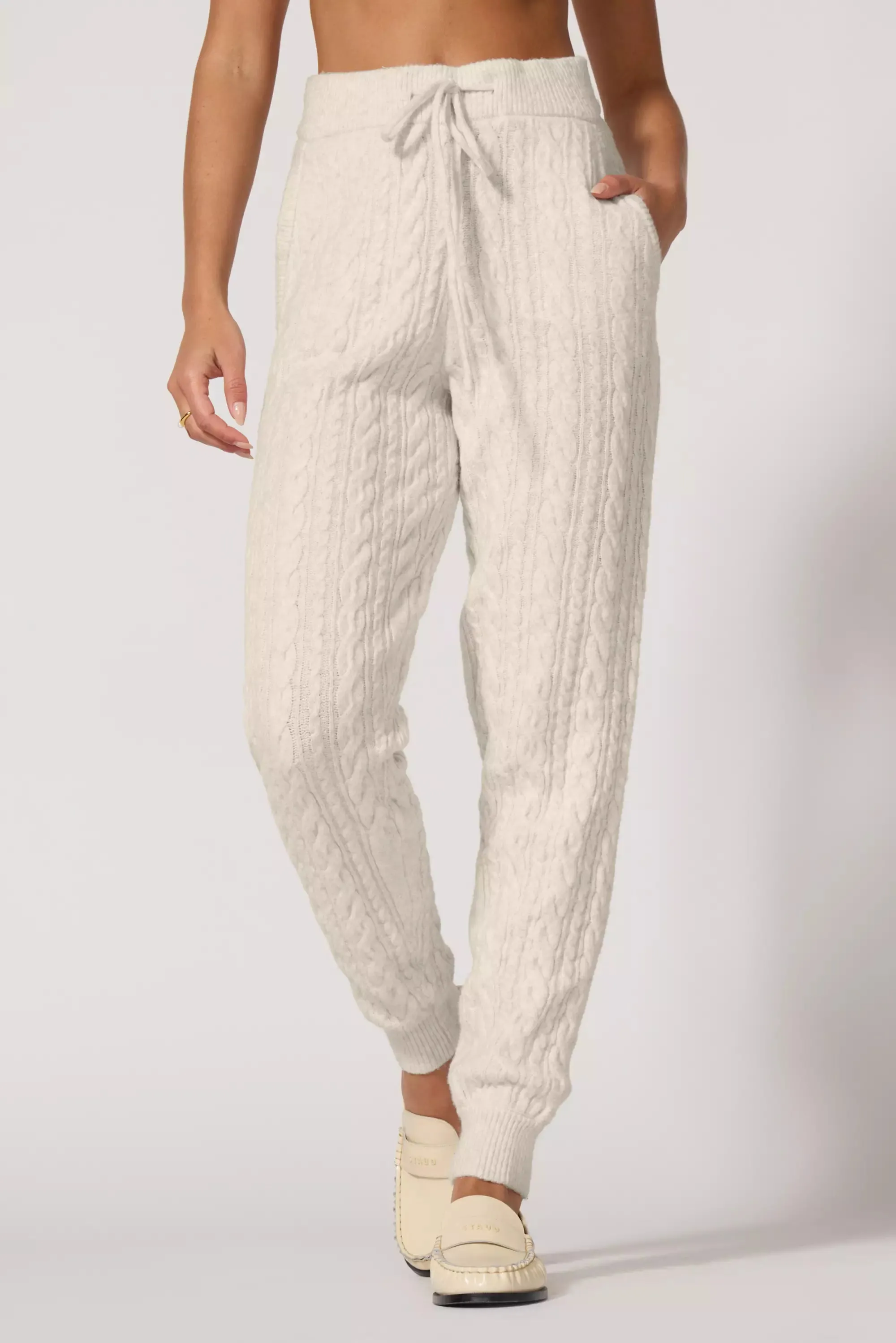 Cable Knit Jogger - Htr Birch sold by MPG
