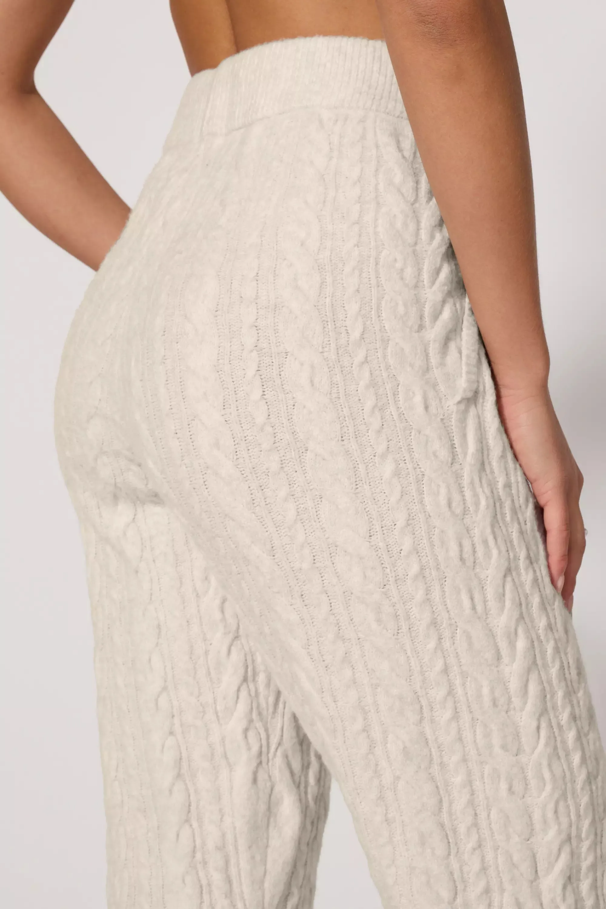 Cable Knit Jogger - Htr Birch sold by MPG product image thumbnail 5