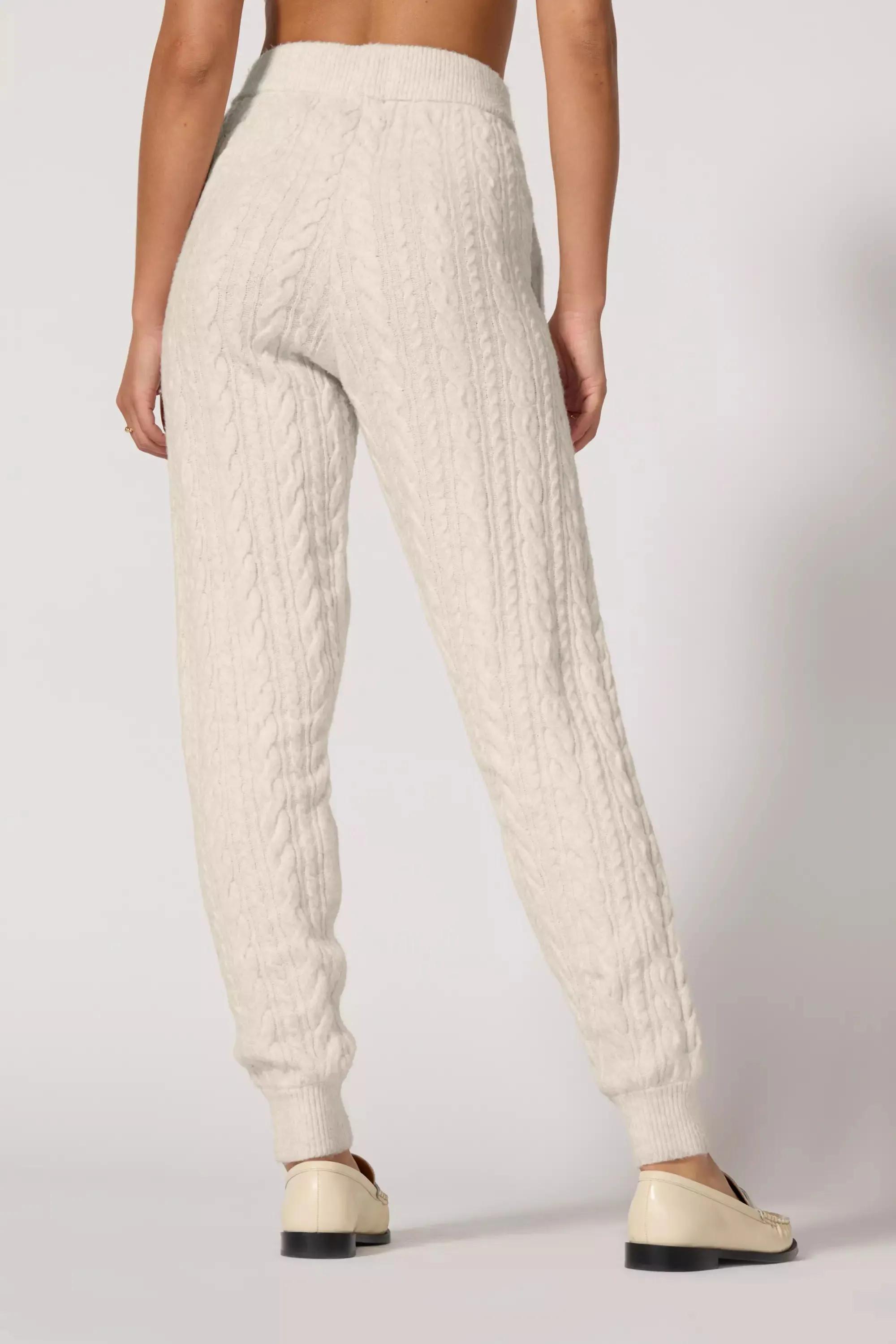 Cable Knit Jogger - Htr Birch sold by MPG product image thumbnail 3