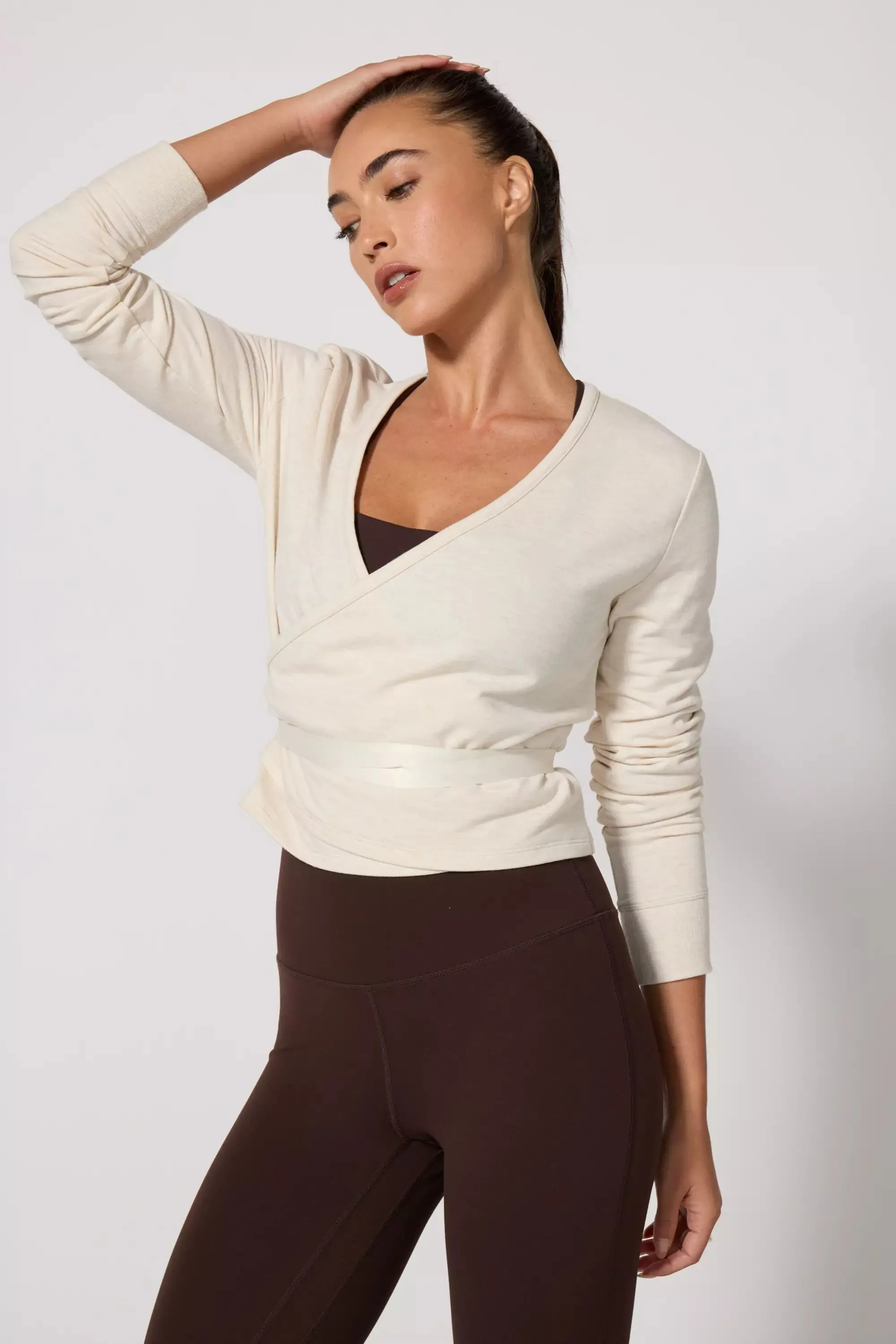 Ballet Wrap Sweatshirt - Htr Birch sold by MPG
