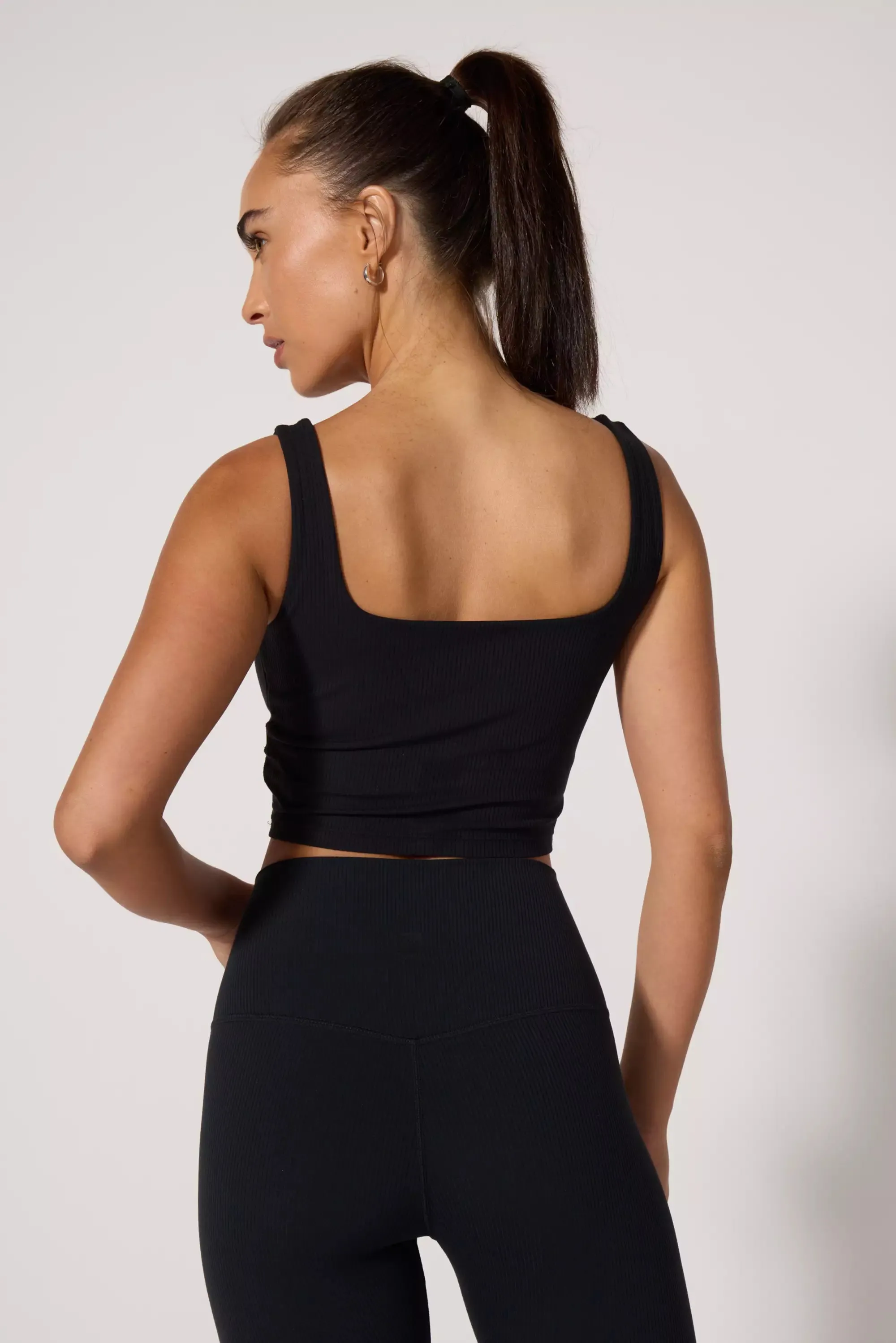 Ribbed Crop Tank with Support - Jet Black sold by MPG product image thumbnail 5