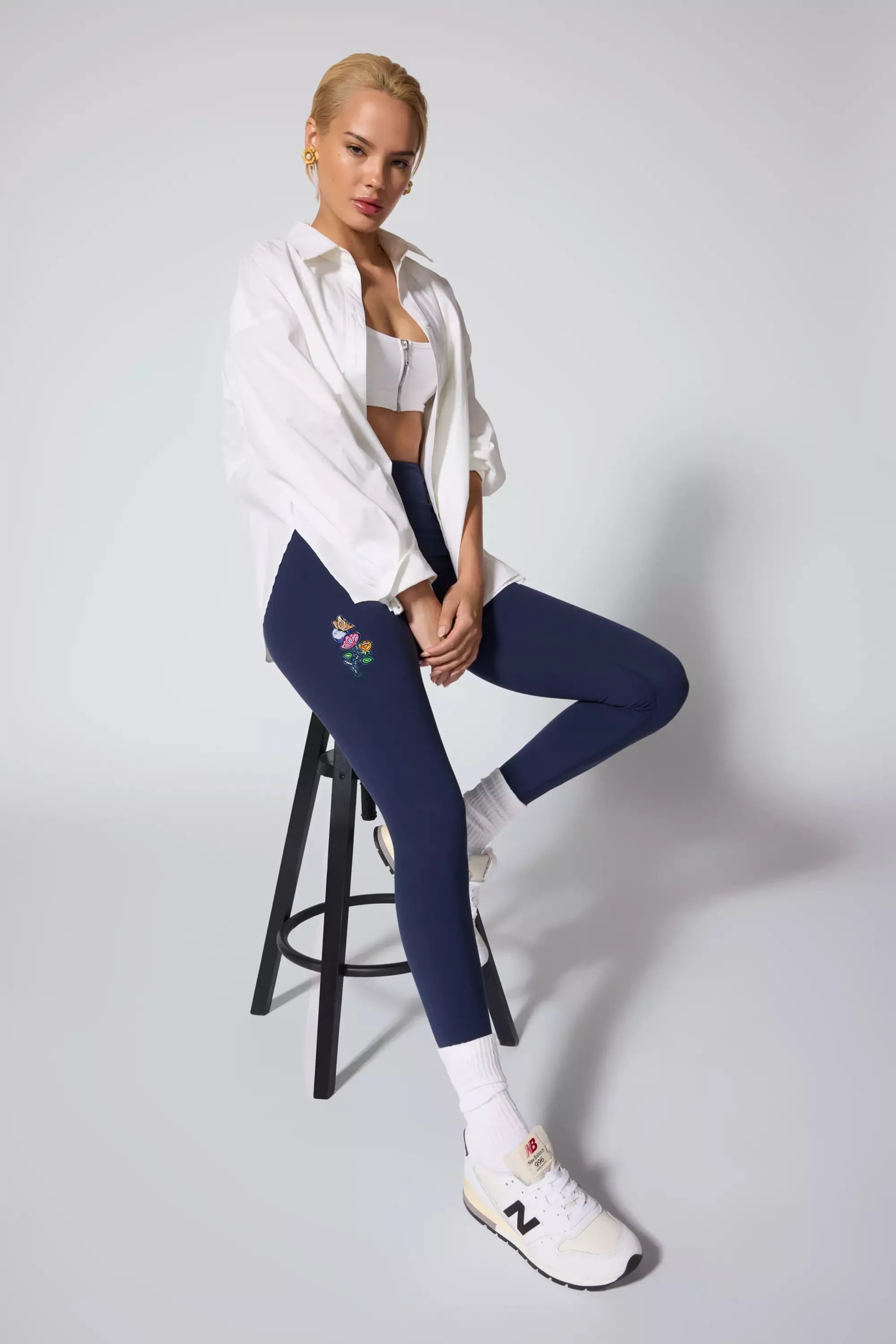 Velocity Embroidered Legging - Deep Navy sold by MPG
