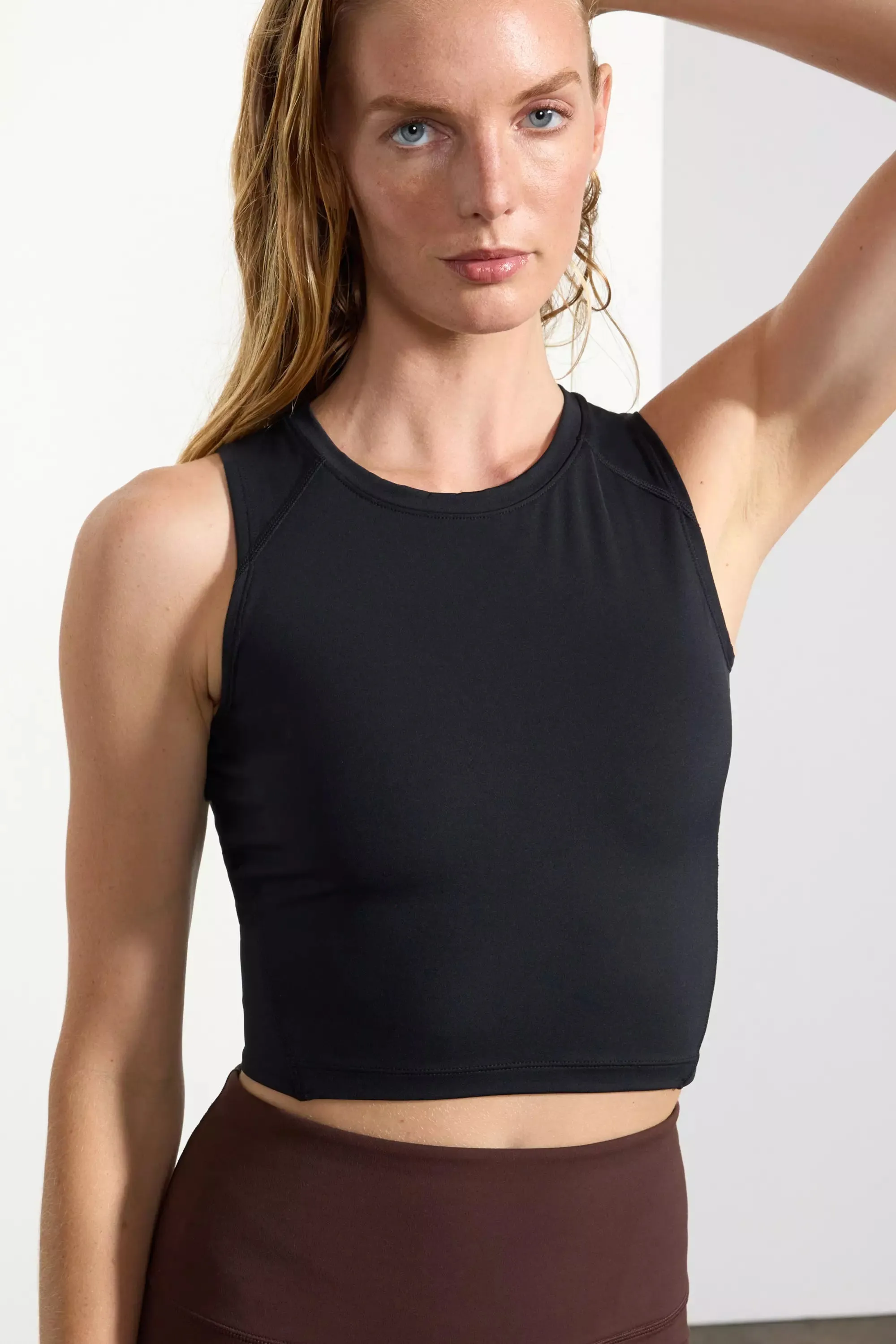 Open Back Cropped Tank - Black sold by MPG