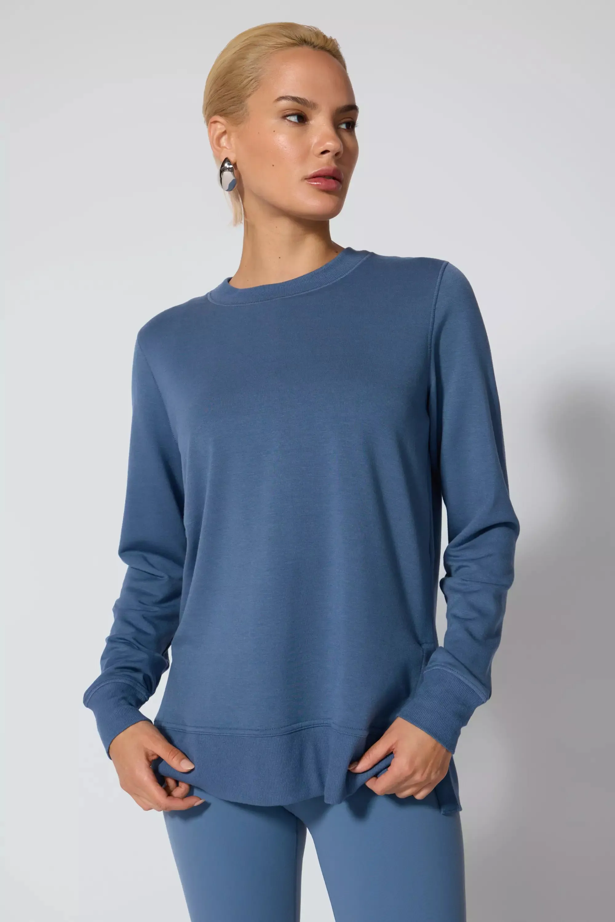 Modal Fleece Relaxed Pullover - Petrol Blue sold by MPG