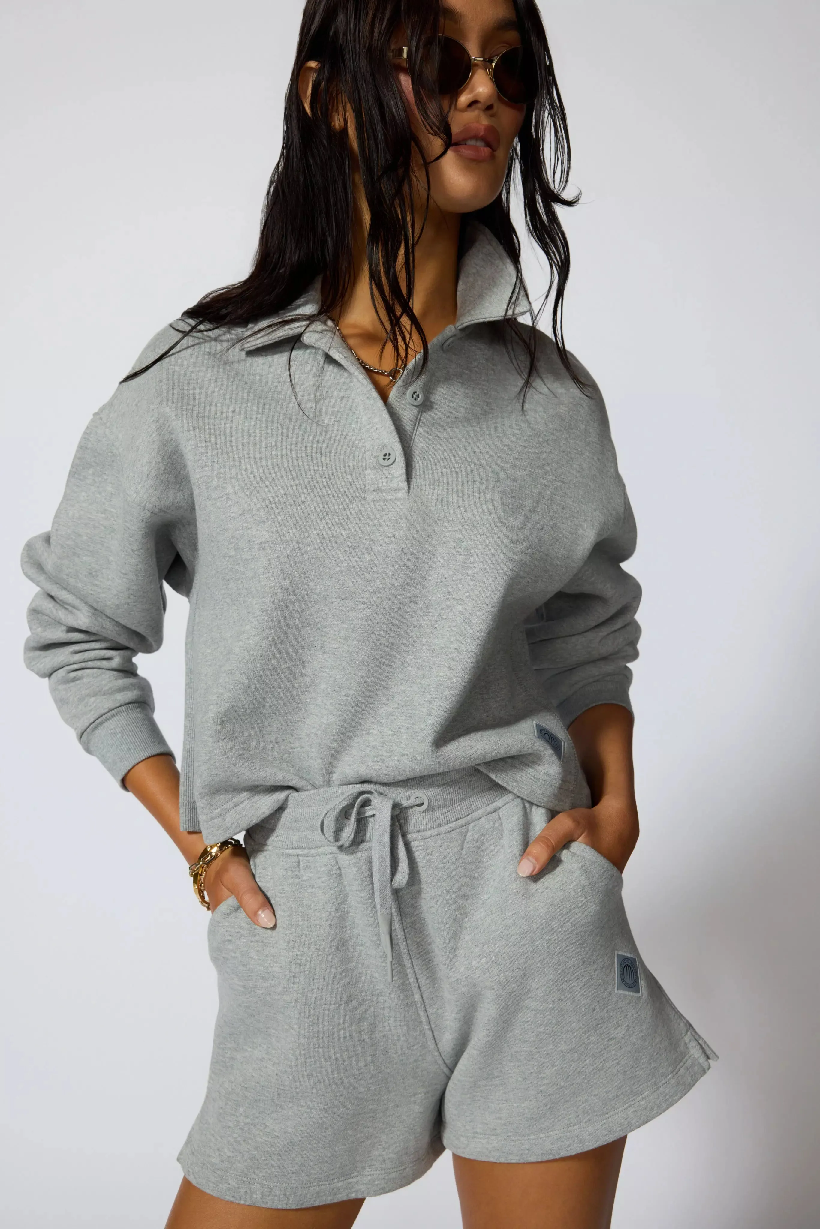 Comfort Fleece Polo - Htr Concrete sold by MPG product image thumbnail 4