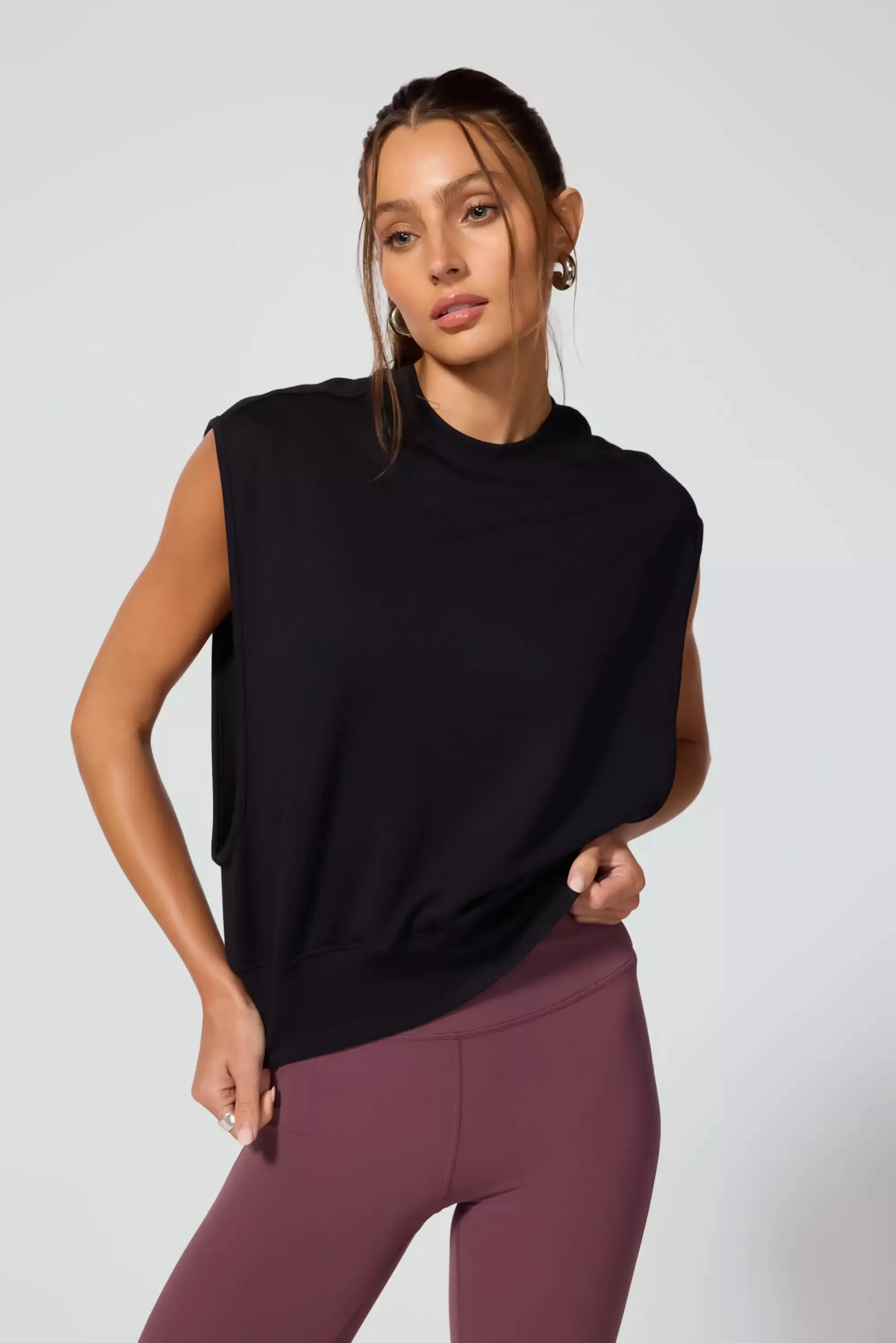 Modal Fleece Relaxed Tank - Black sold by MPG product image thumbnail 5