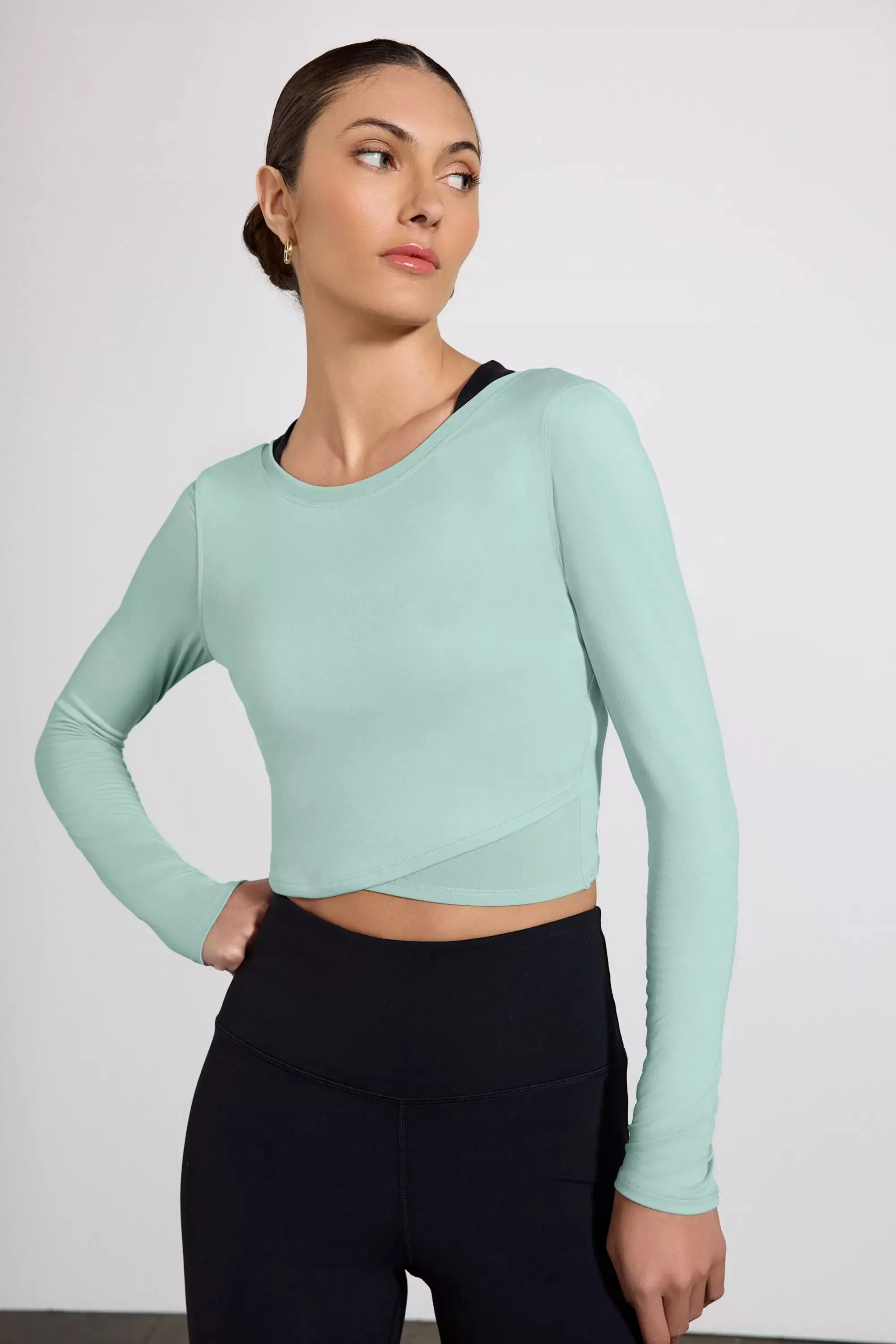 Pace Wrap Long Sleeve Tee - Blue Haze sold by MPG