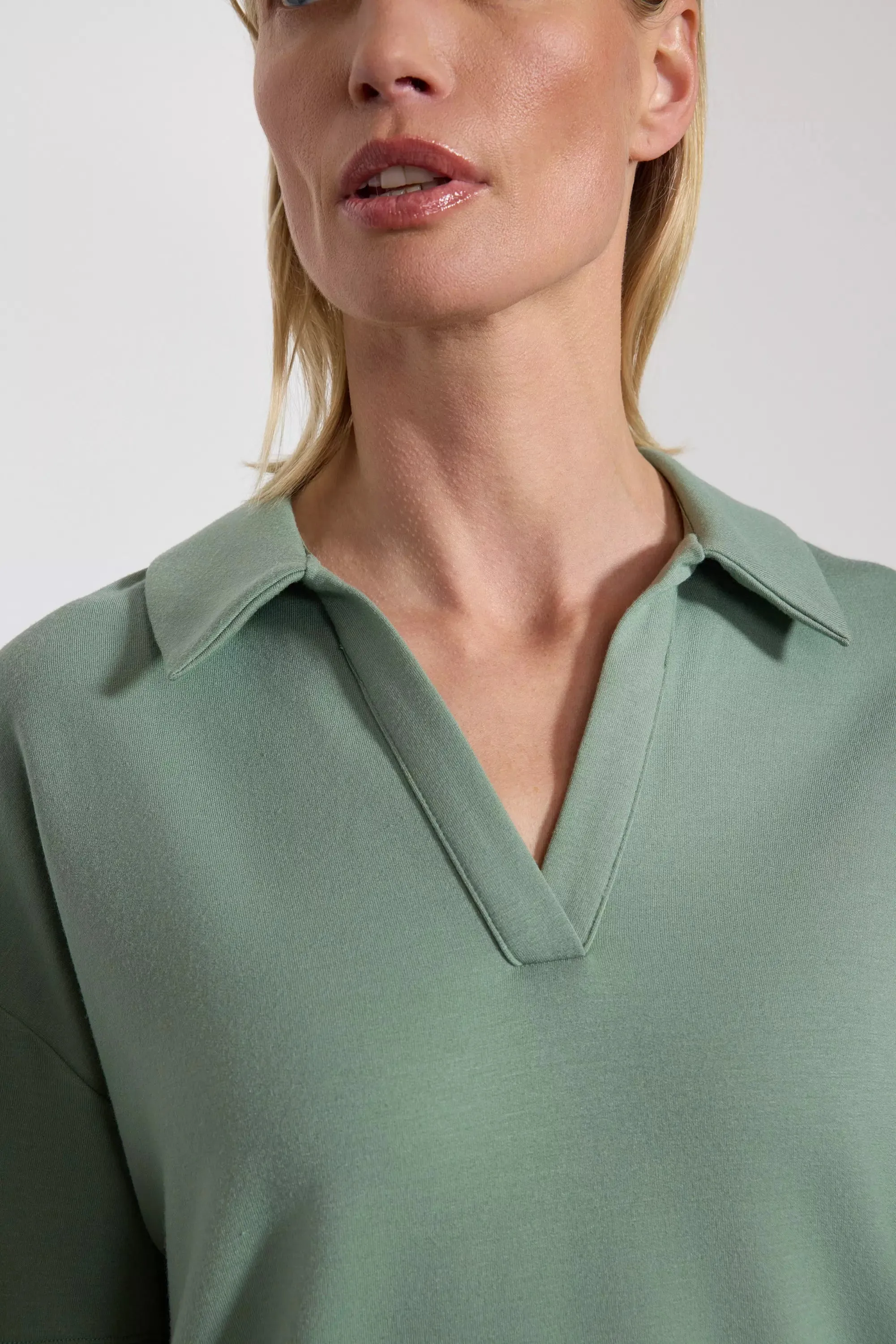 Modal Fleece Relaxed Polo - Hedge Green sold by MPG product image thumbnail 4