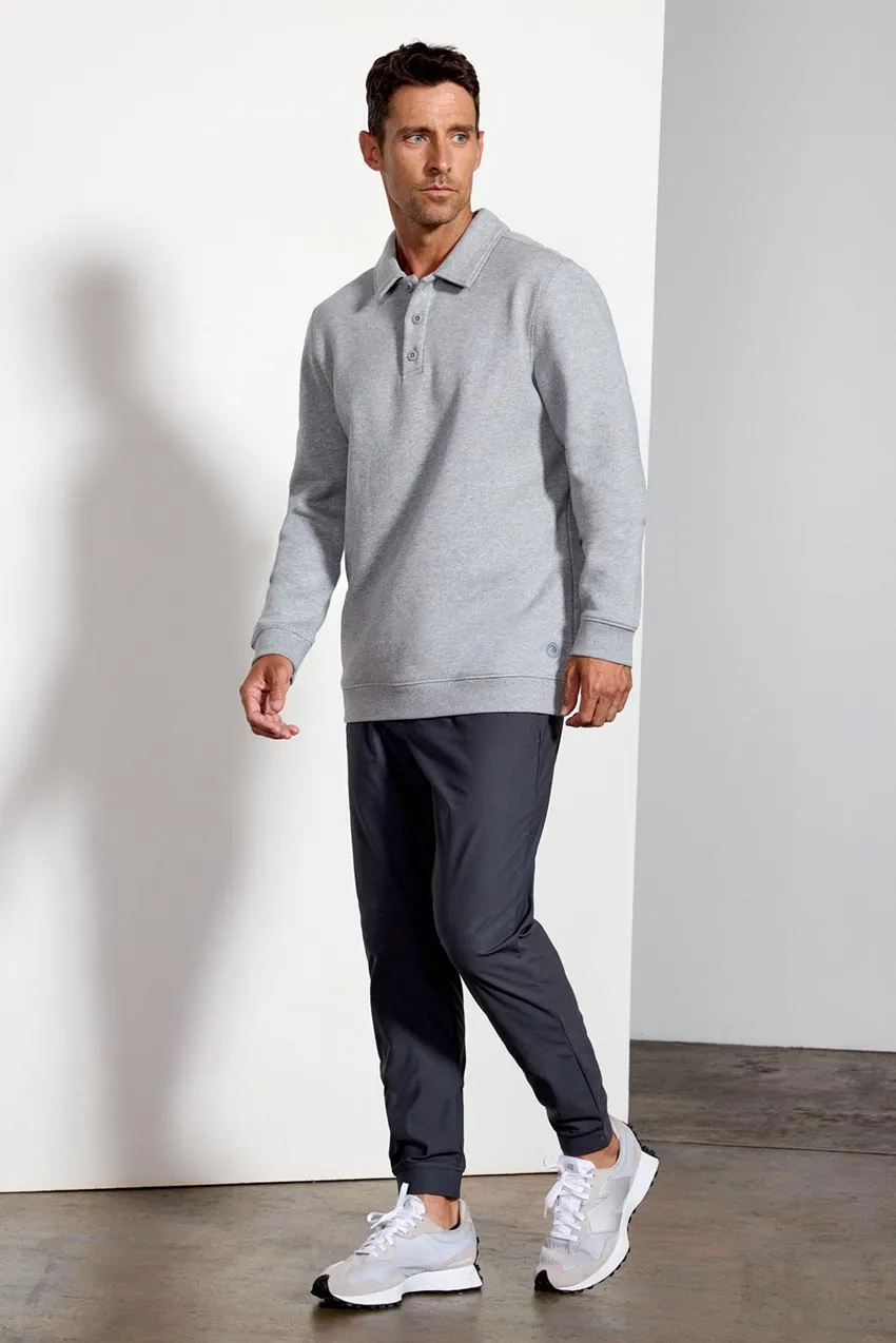 Comfort Men's Fleece Polo - Htr Concrete sold by MPG product image thumbnail 2