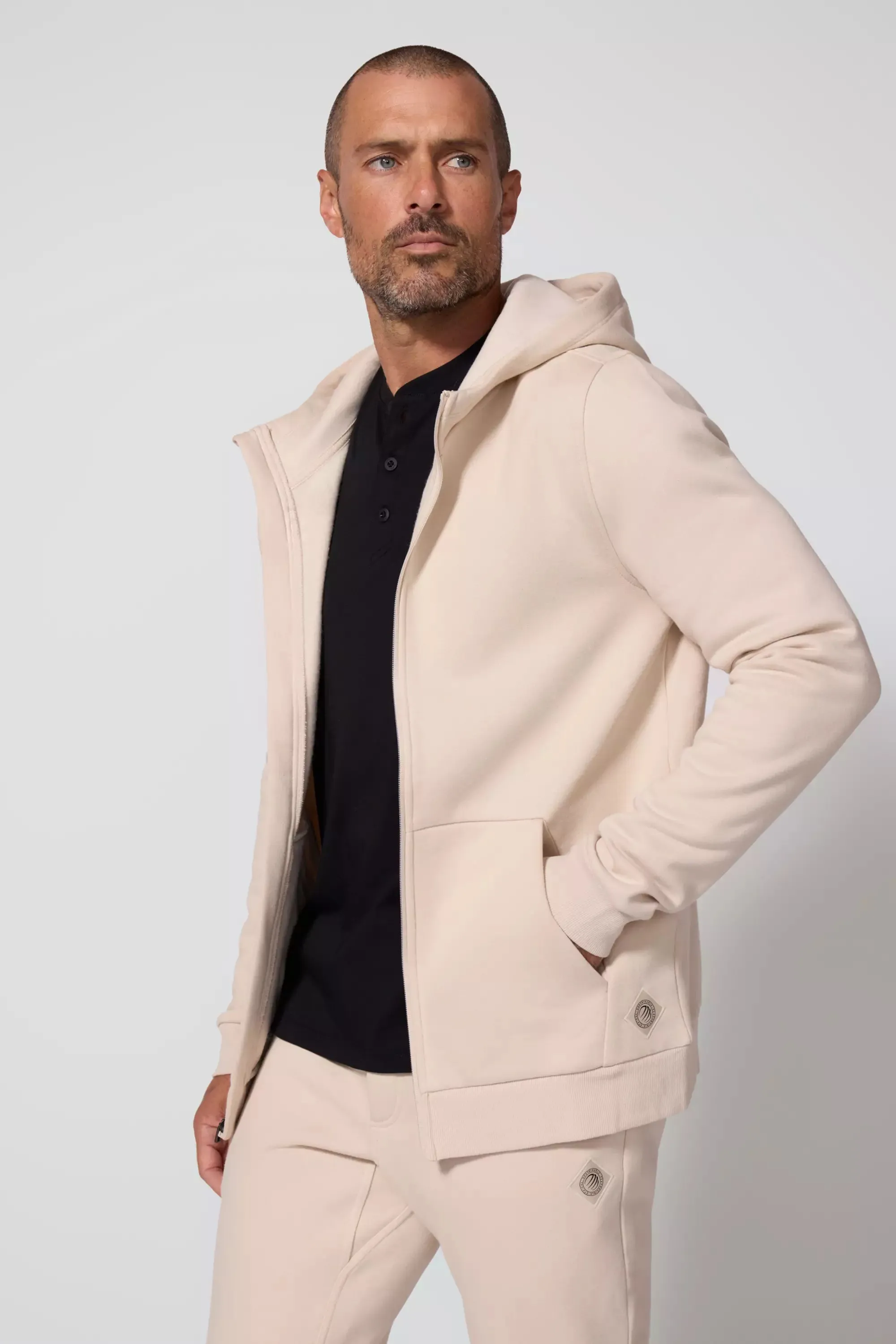 Comfort Men's Fleece Zip-Up Hoodie - Stone sold by MPG product image thumbnail 3