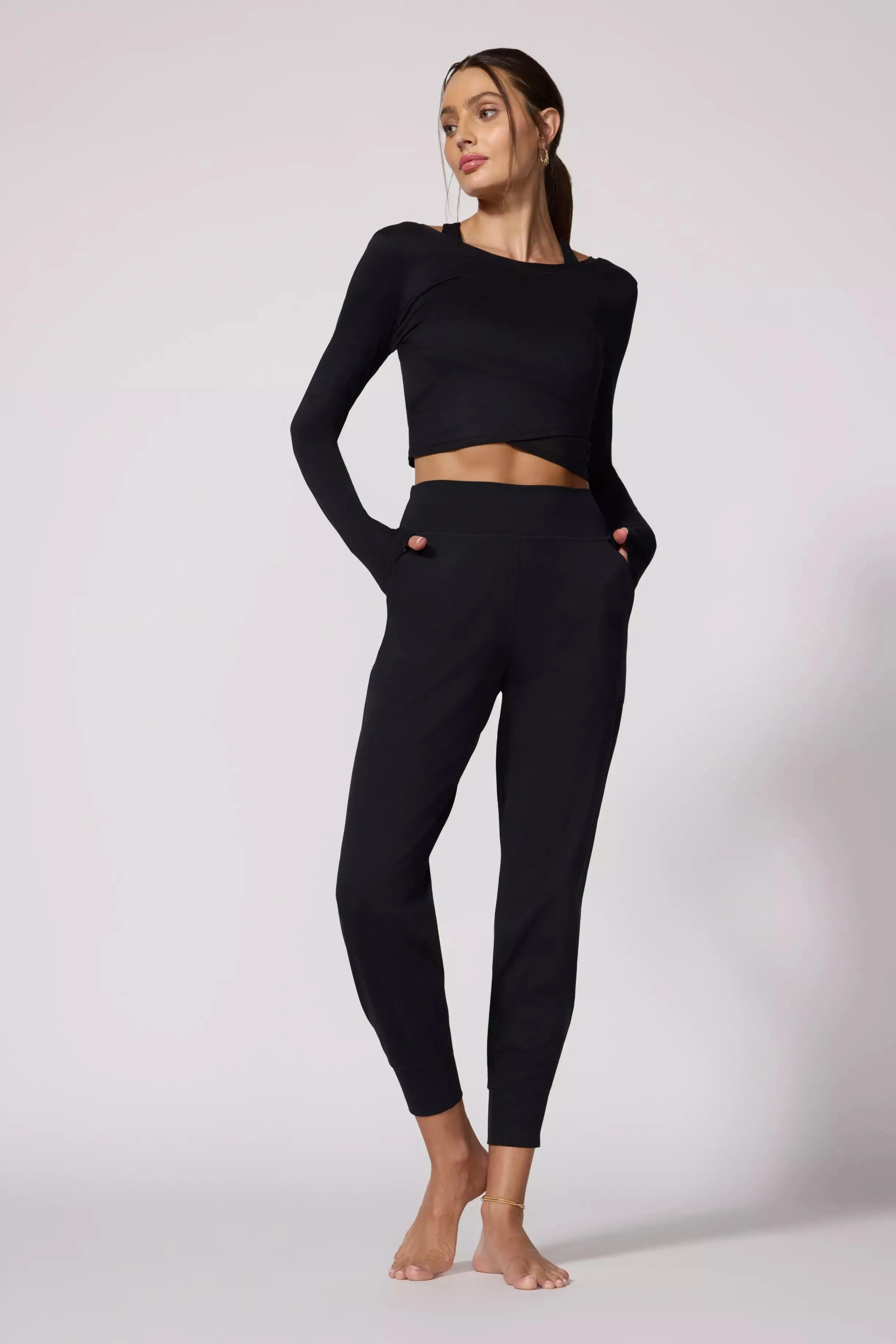 Pace Wrap Long Sleeve Tee - Black sold by MPG product image thumbnail 2