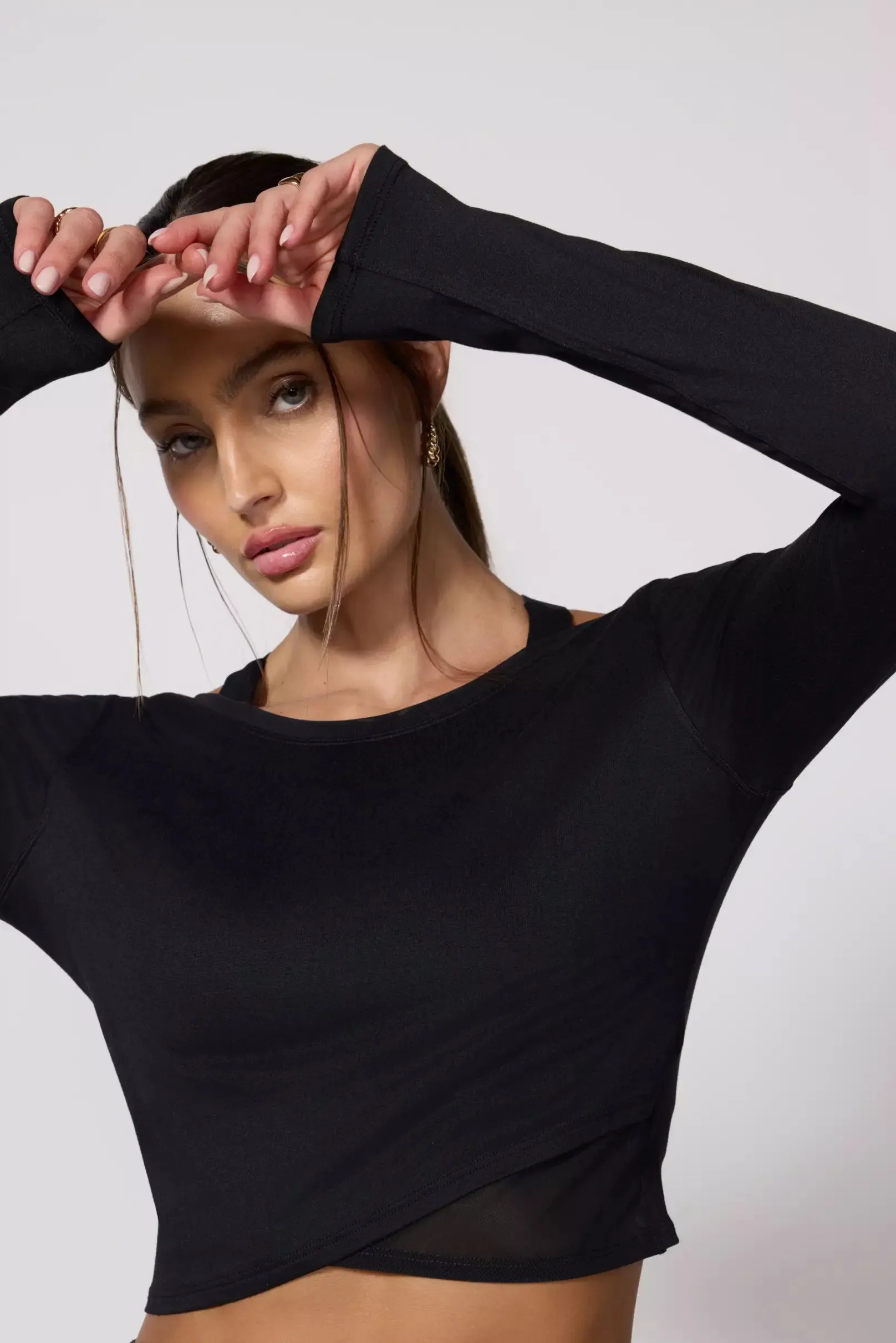 Pace Wrap Long Sleeve Tee - Black sold by MPG product image thumbnail 5
