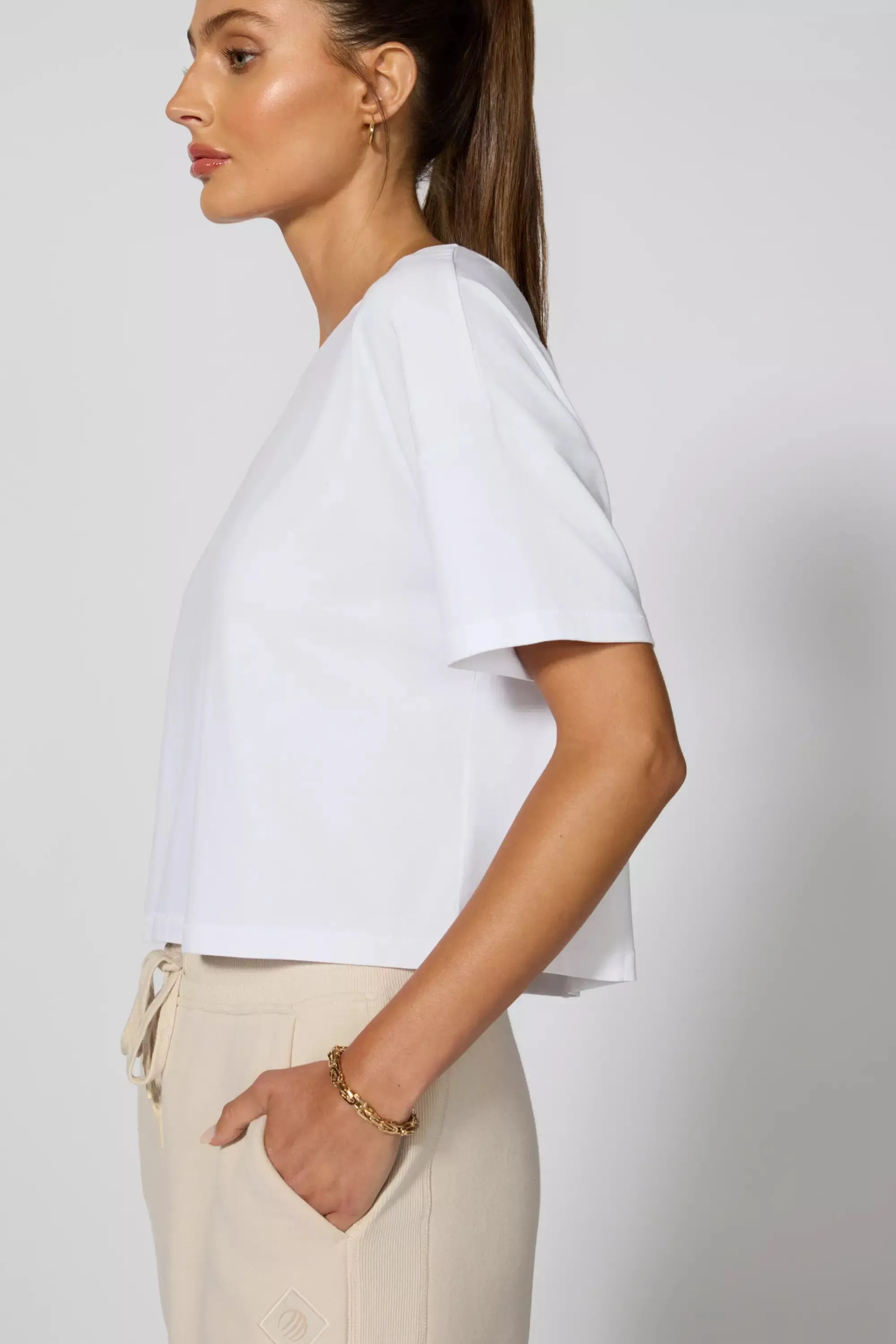 Pima Cotton Boyfriend Tee - White sold by MPG product image thumbnail 4