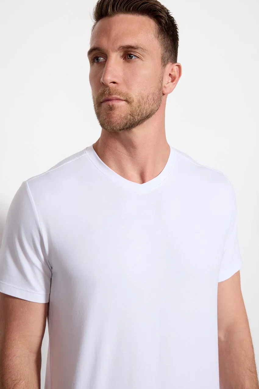 Pima Cotton V-Neck Tee - White sold by MPG product image thumbnail 4