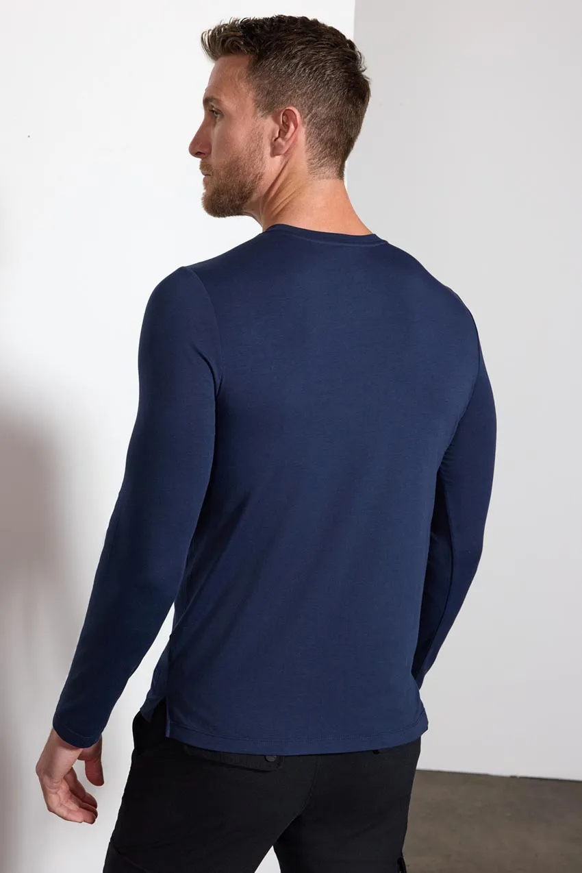 Pima Cotton Long Sleeve Tee - Deep Navy sold by MPG product image thumbnail 3